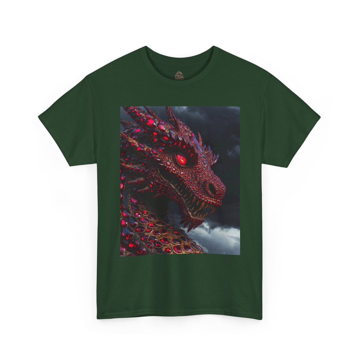 A Dragon Portrait T-Shirt — Fiery Red Fantasy Dragon Graphic Tee