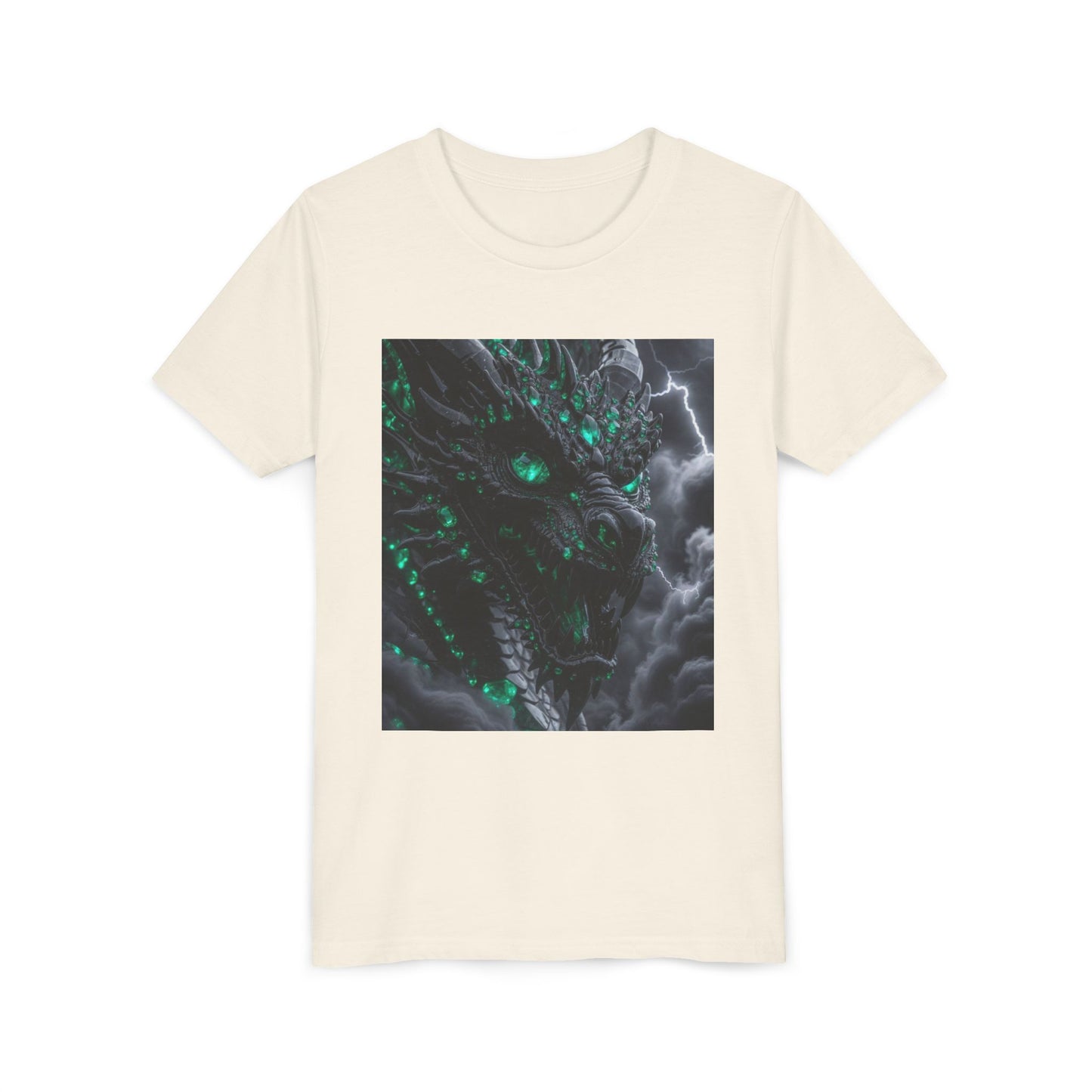A Top selling Dragon Storm Youth Tee — Neon Green Dragon Illustration Graphic T-Shirt