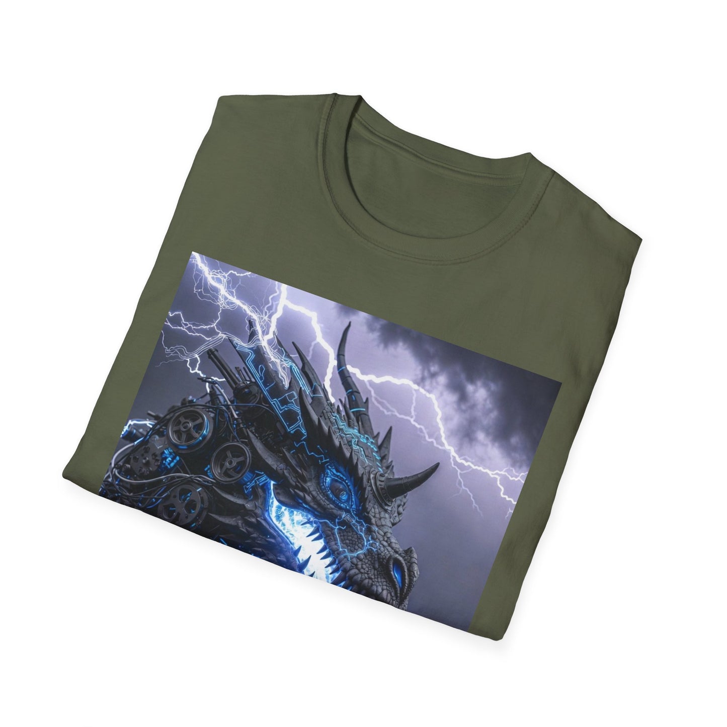 Dragon Storm T-Shirt — Electric Blue Fantasy Dragon Tee