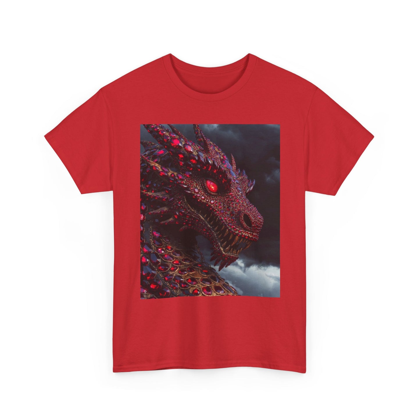 Dragon Portrait T-Shirt — Fiery Red Fantasy Dragon Graphic Tee