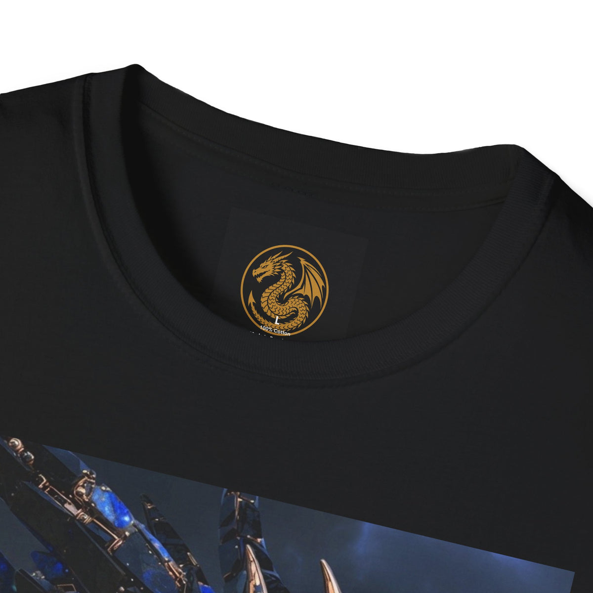 Blue Crystal Dragon T-Shirt — Mythical Fantasy Dragon Tee
