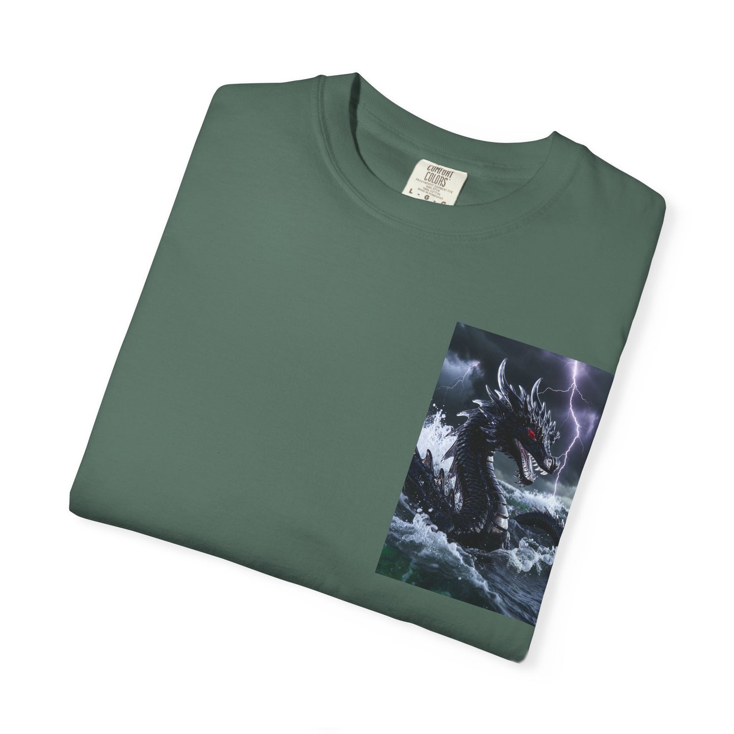 A Dragon Storm Graphic T-Shirt — Dark Fantasy Chest Print