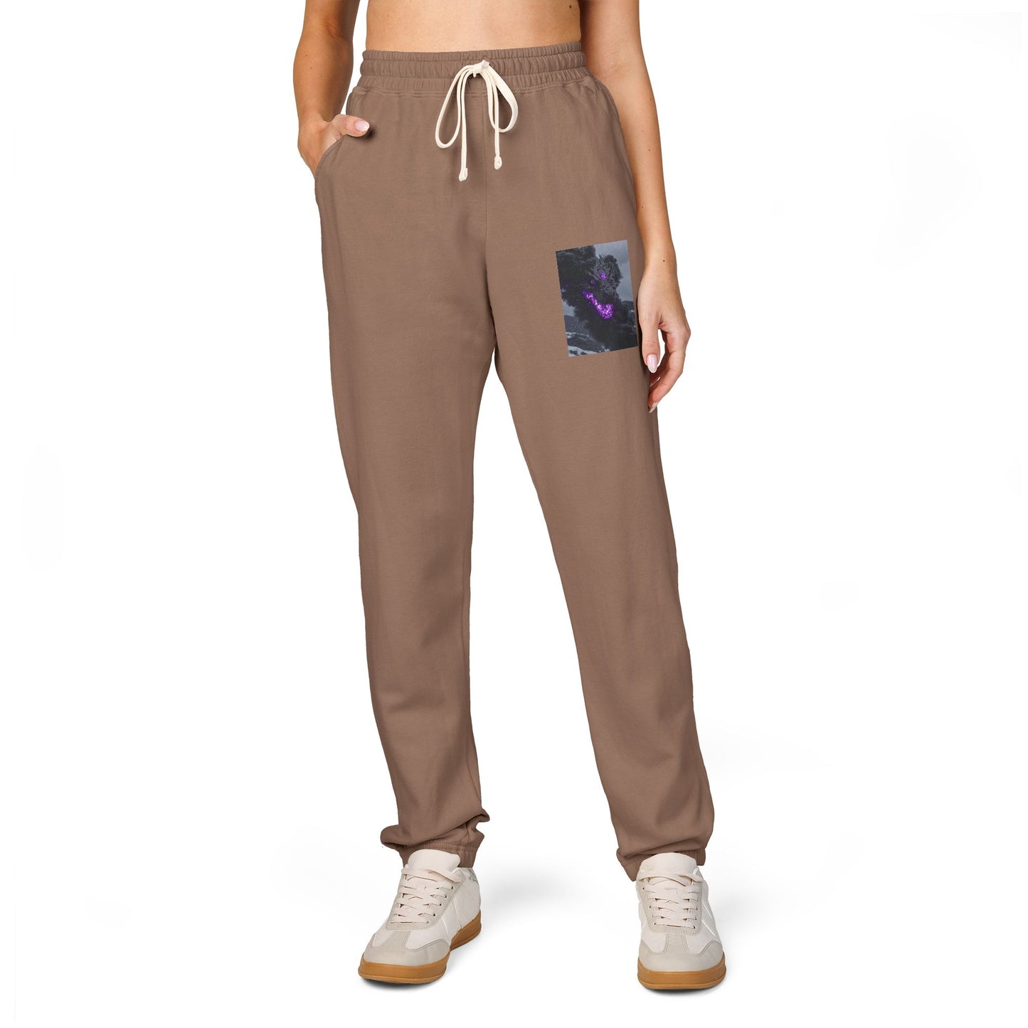 Ember Galaxy Sweatpants — Garment-Dyed Fleece Joggers with Pocket Art
