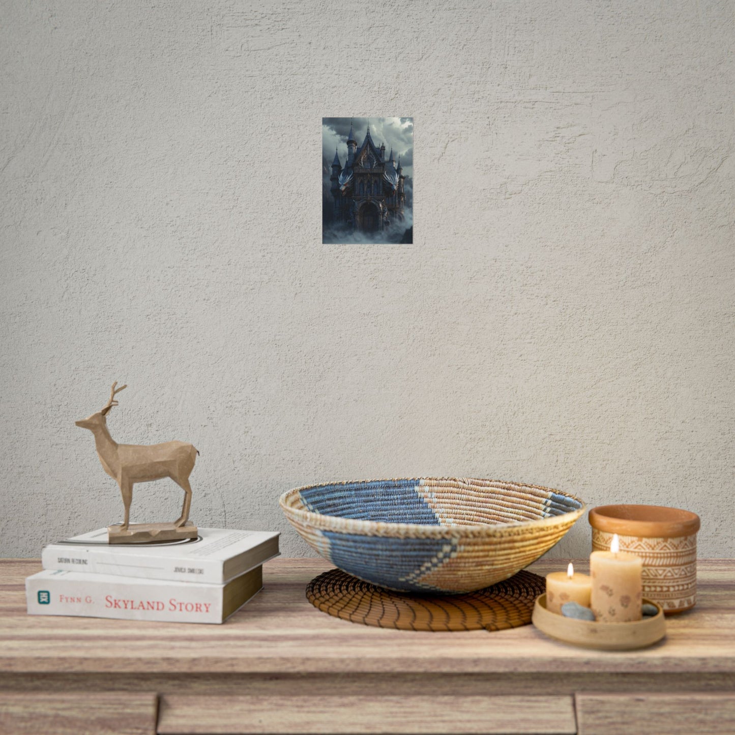 Gothic Dragon Castle Rolled Poster — Dark Fantasy Wall Art