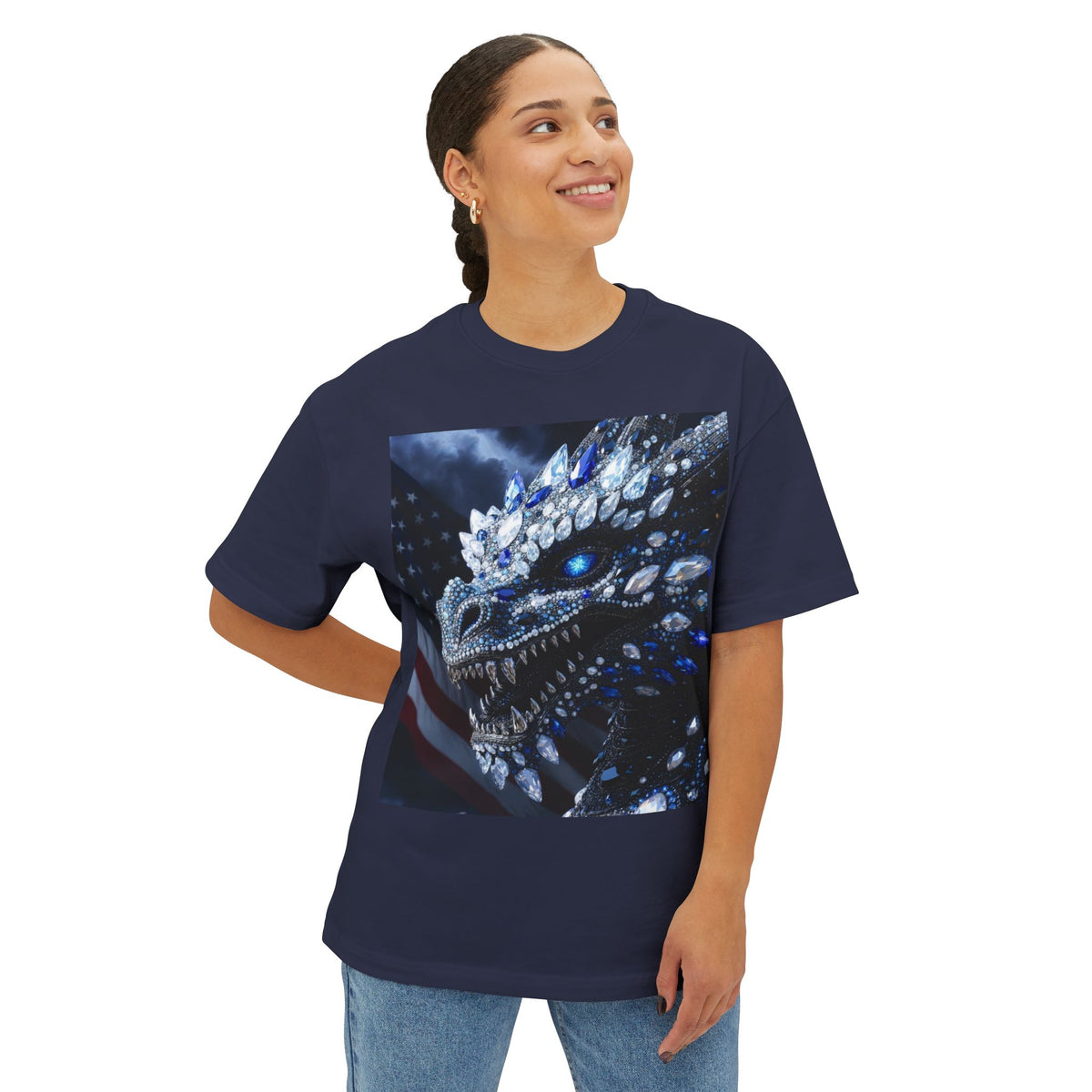 A Dragon USA 🇺🇸 Oversized Boxy Tee - Relaxed Fit Shirt for Casual Wear, Perfect Gift for Birthdays, Holidays, Lounge, Everyday Style, Uplifting [...]