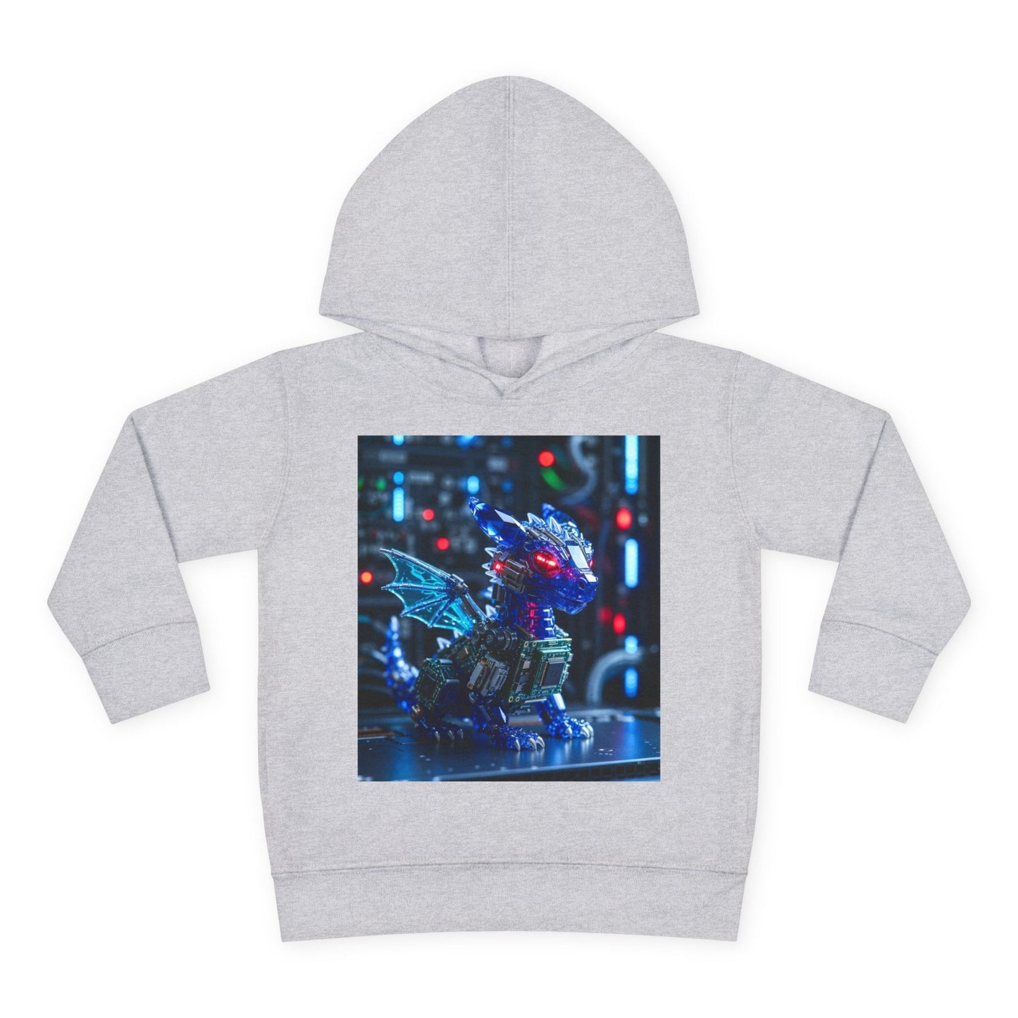 Toddler Hoodie — Neon Robot Dragon Pullover for Kids