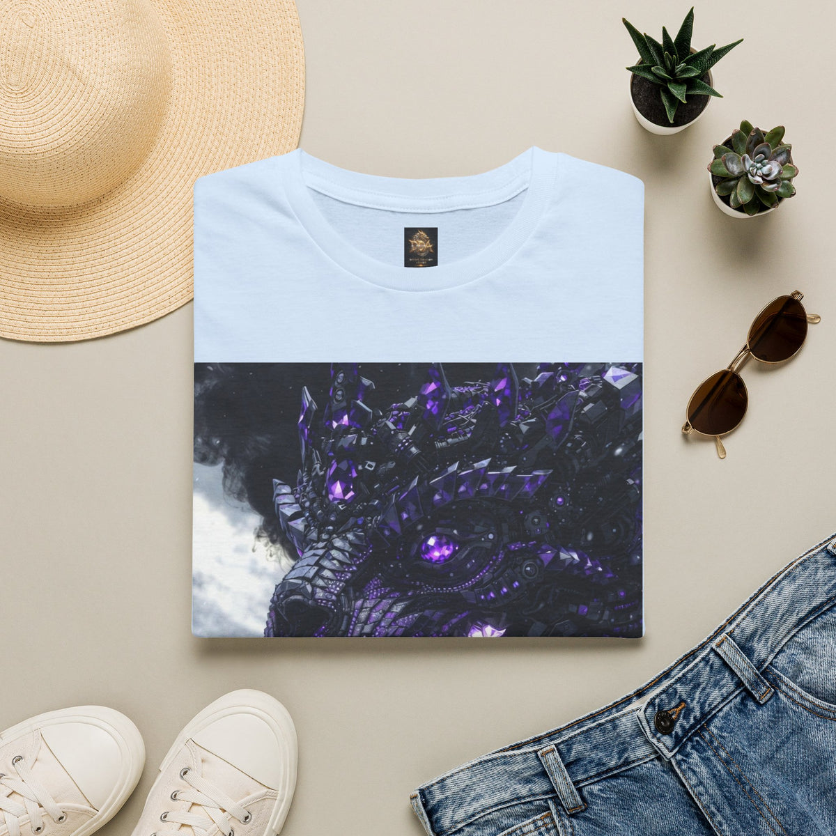 A Purple Dragon Skull T-Shirt — Divine Dragon Armor Logo Tee
