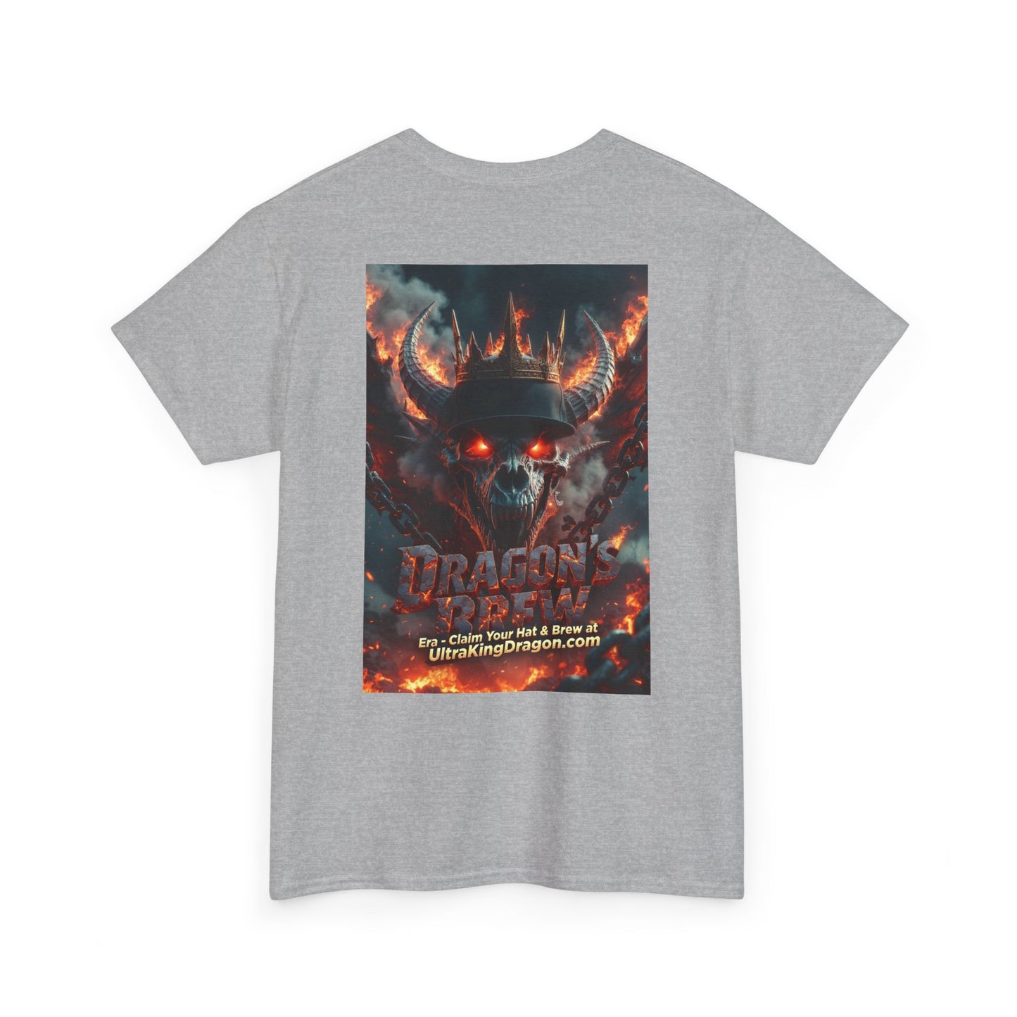 T-Shirt — "Dragon's Brew" Fiery Skull Graphic Tee