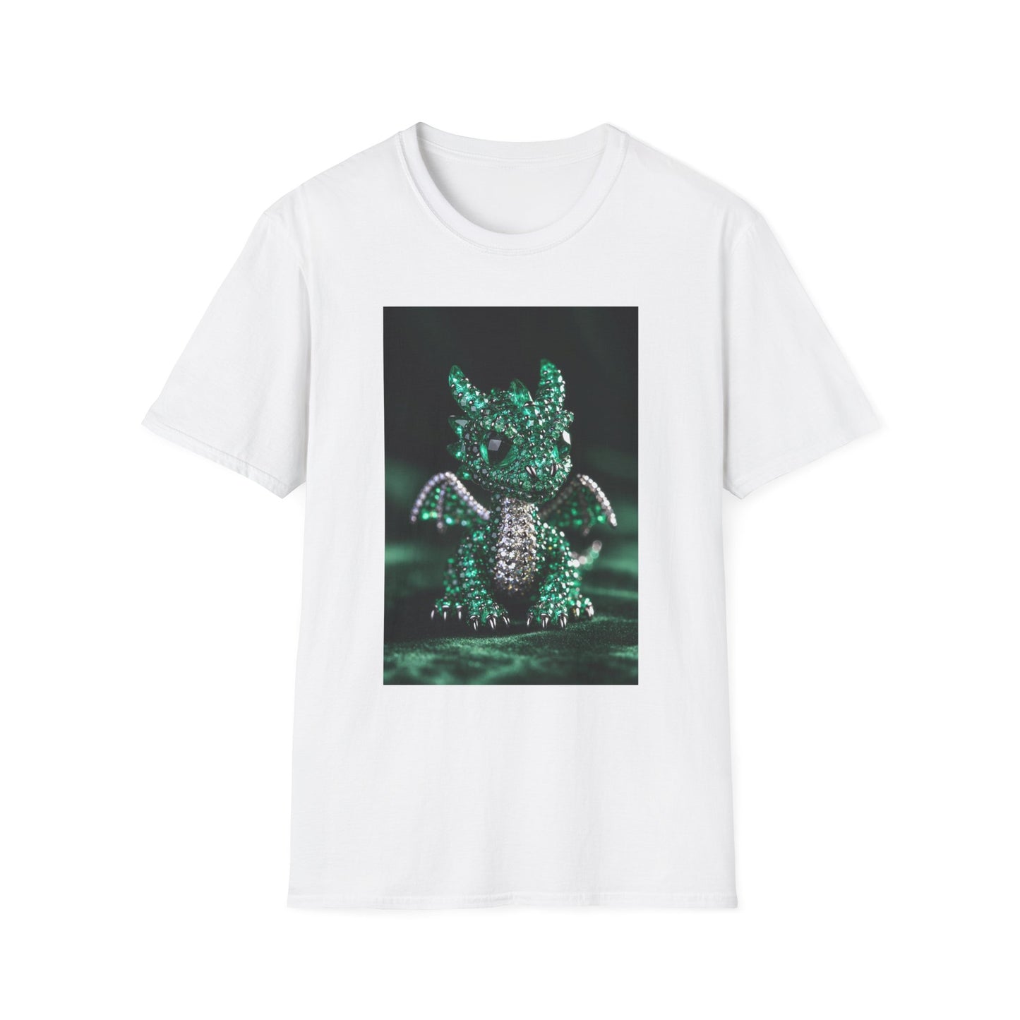 Emerald Storm Dragon T-Shirt — Neon Fantasy Dragon Graphic Tee