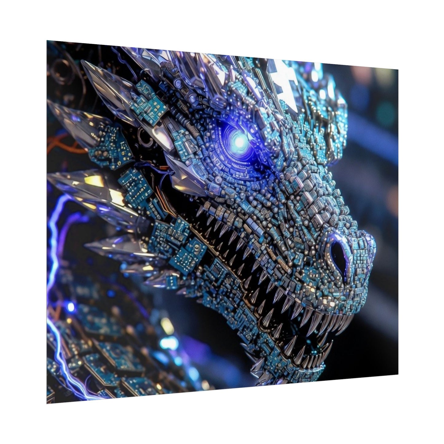 Rolled Poster — Crystal Cyber Dragon Art Print