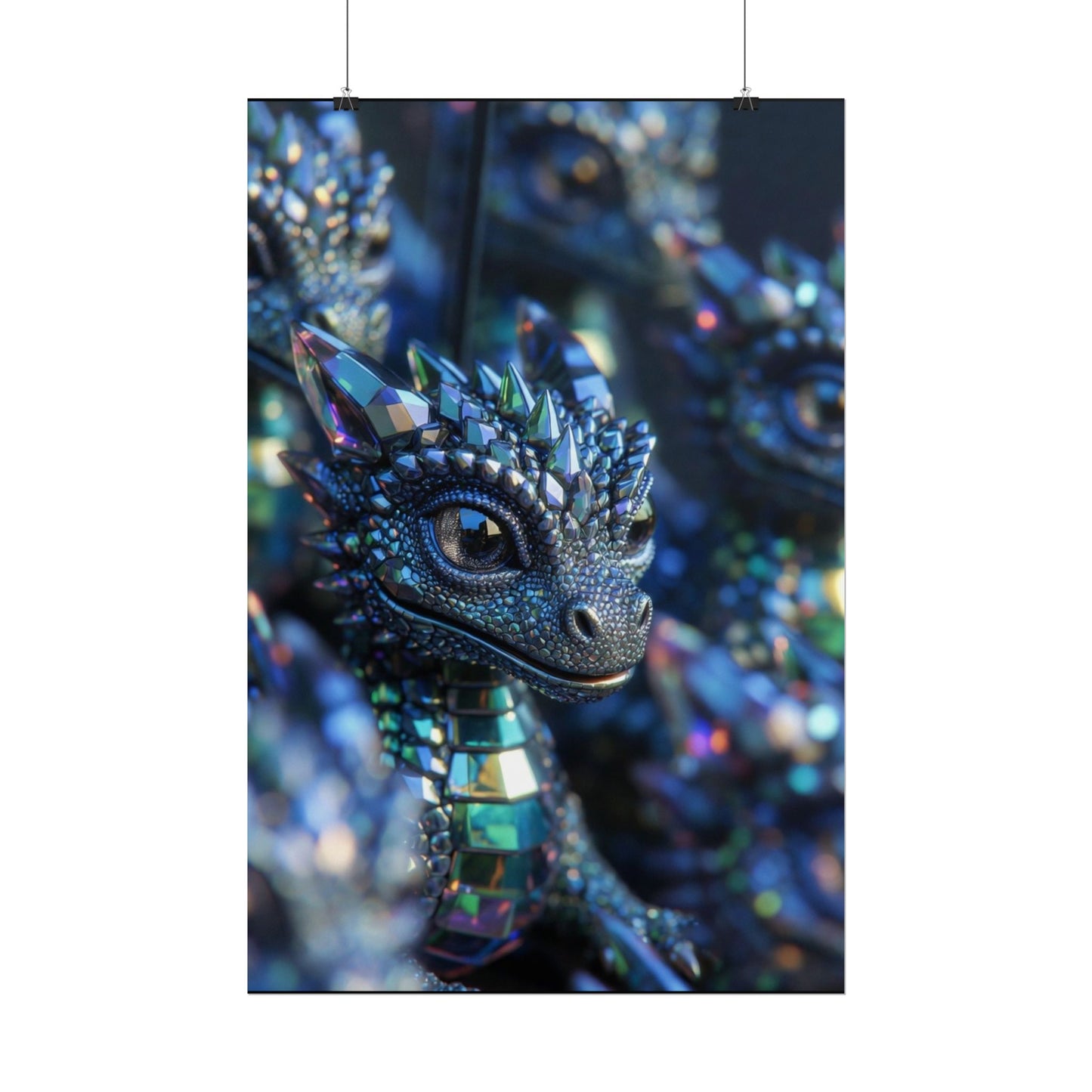 Crystal Dragon Rolled Poster — Fantasy Wall Art Print