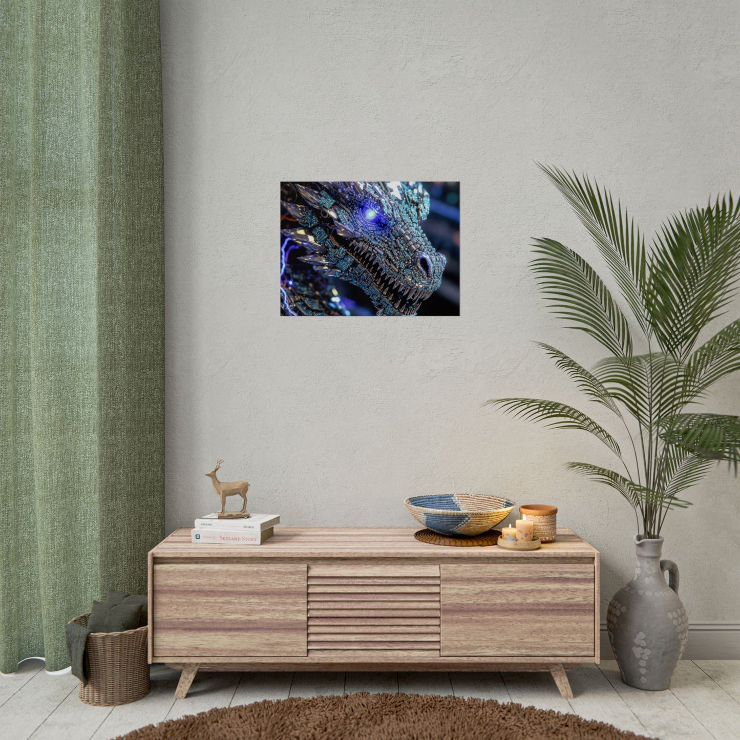 Rolled Poster — Crystal Cyber Dragon Art Print
