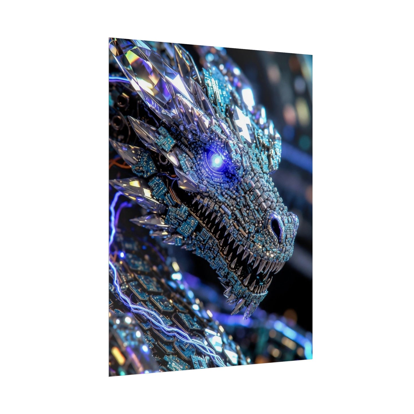 Rolled Poster — Crystal Cyber Dragon Art Print
