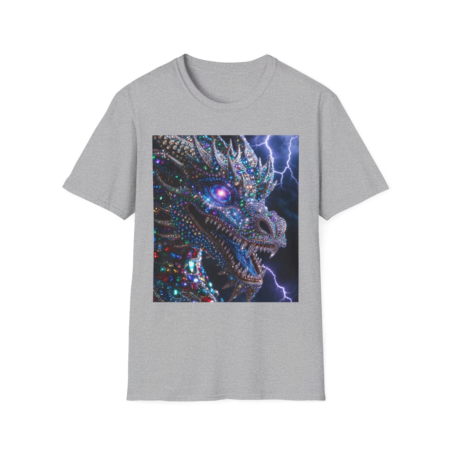 Dragon Lightning T-Shirt — Neon Crystal Fantasy Graphic Tee