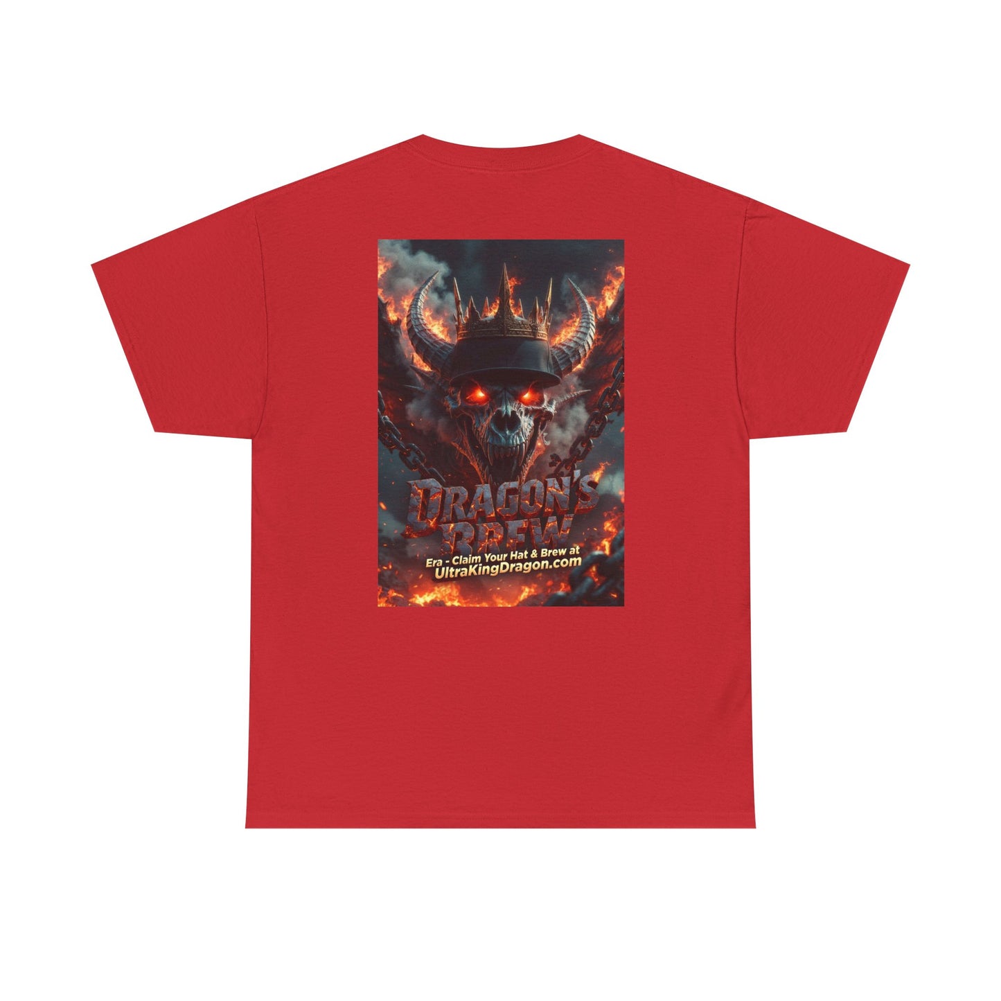 T-Shirt — "Dragon's Brew" Fiery Skull Graphic Tee