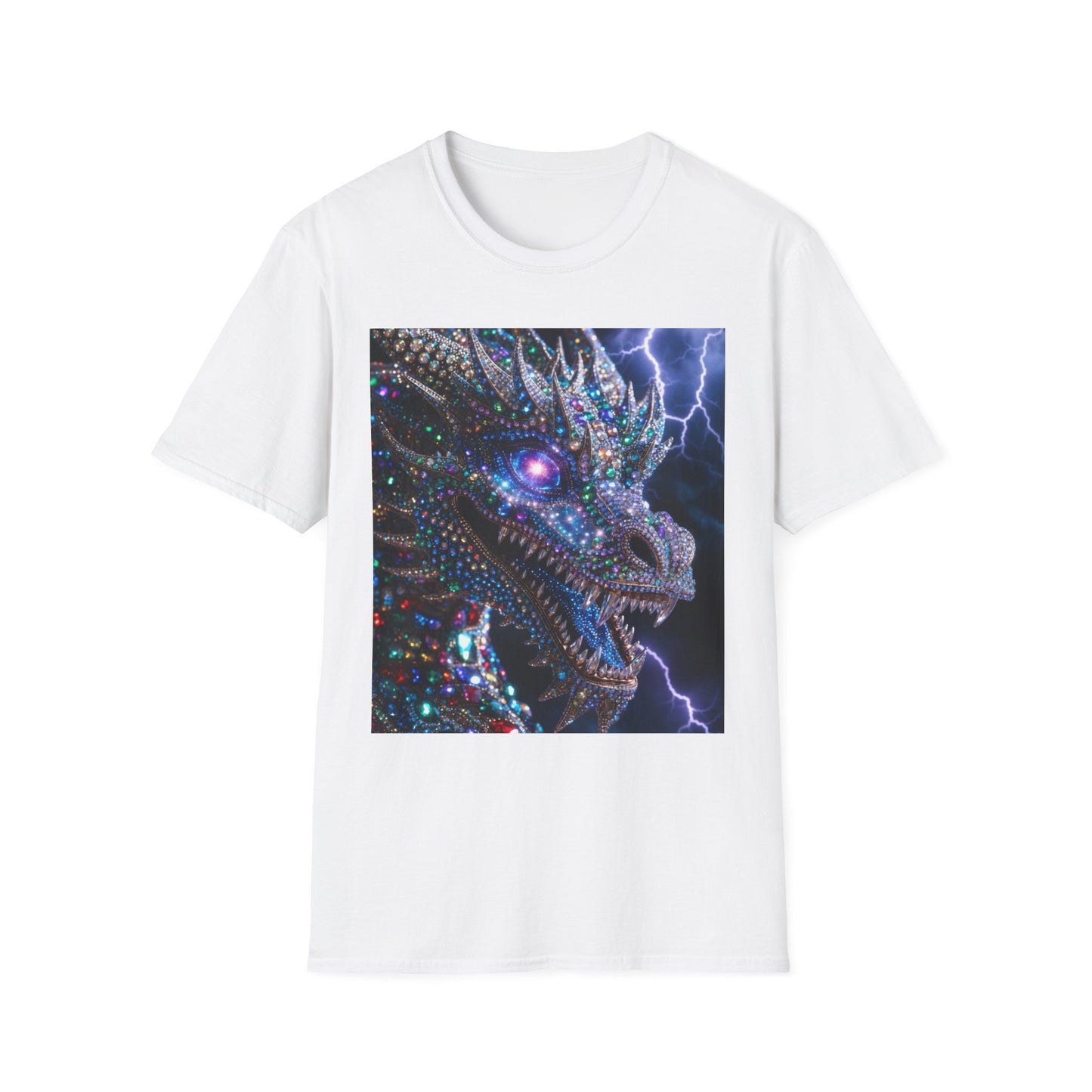 Dragon Lightning T-Shirt — Neon Crystal Fantasy Graphic Tee
