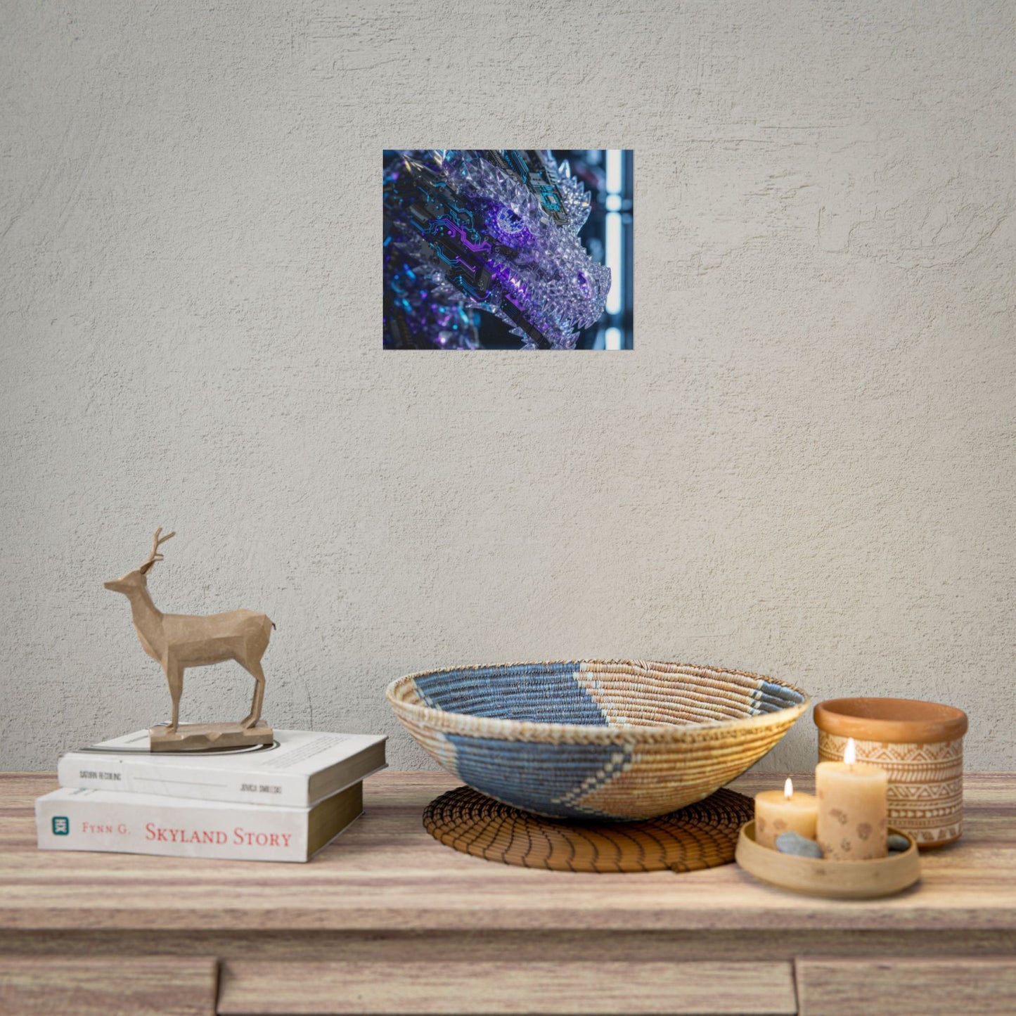 Rolled Poster — Cyber Crystal Dragon Art Print