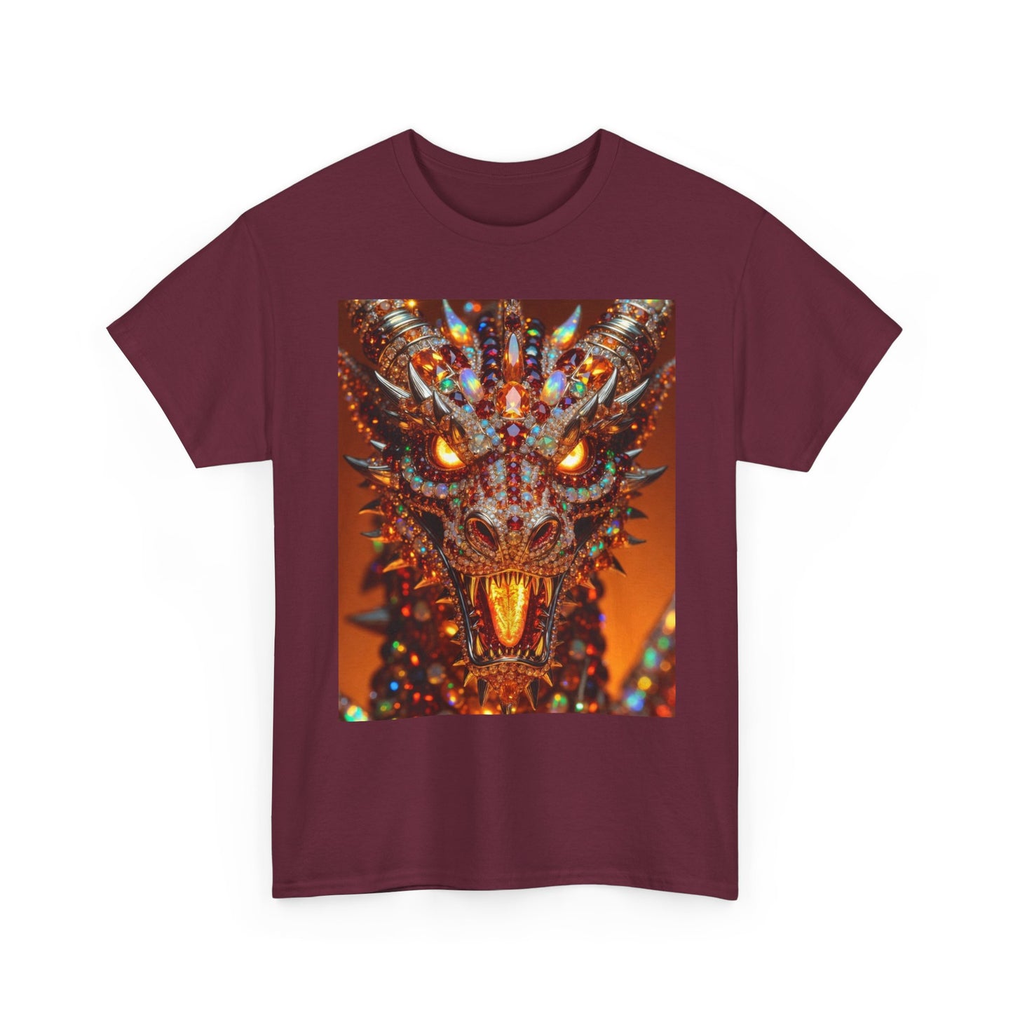 Dragon Face T-Shirt — Fiery Mythical Creature Graphic Tee