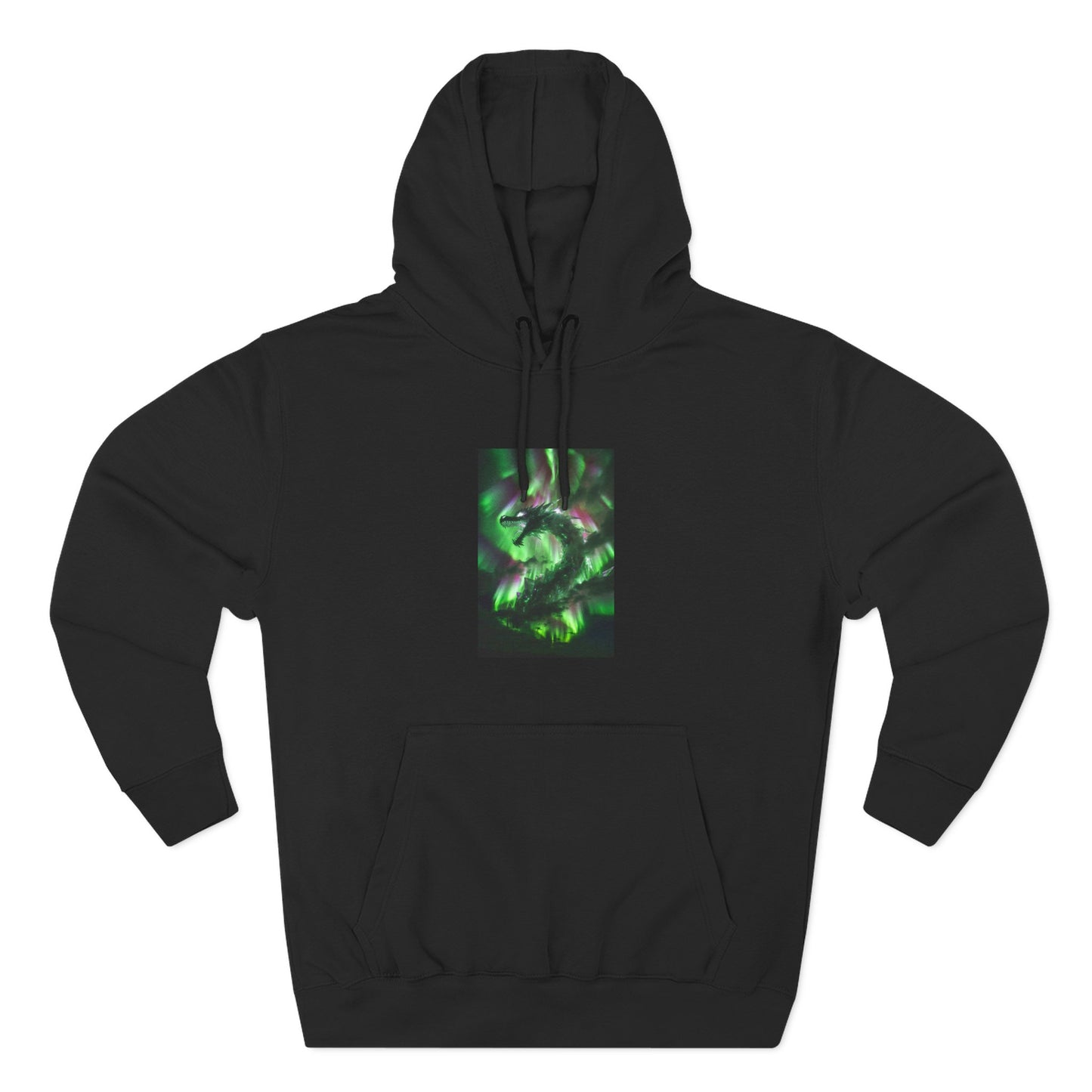 Green Nebula Abstract Hoodie — Aurora Swirl Fleece Pullover