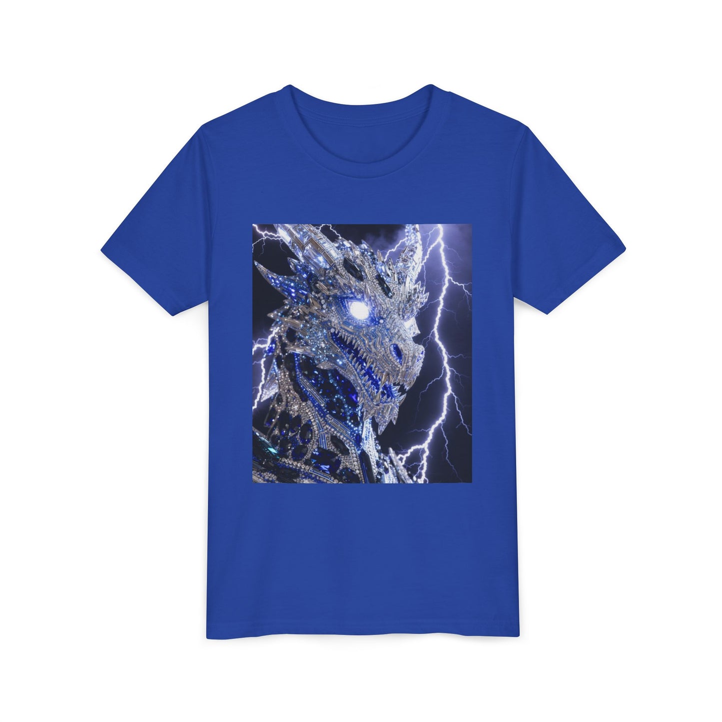 Lightning Dragon Youth Tee — Electric Dragon Graphic Shirt for Kids