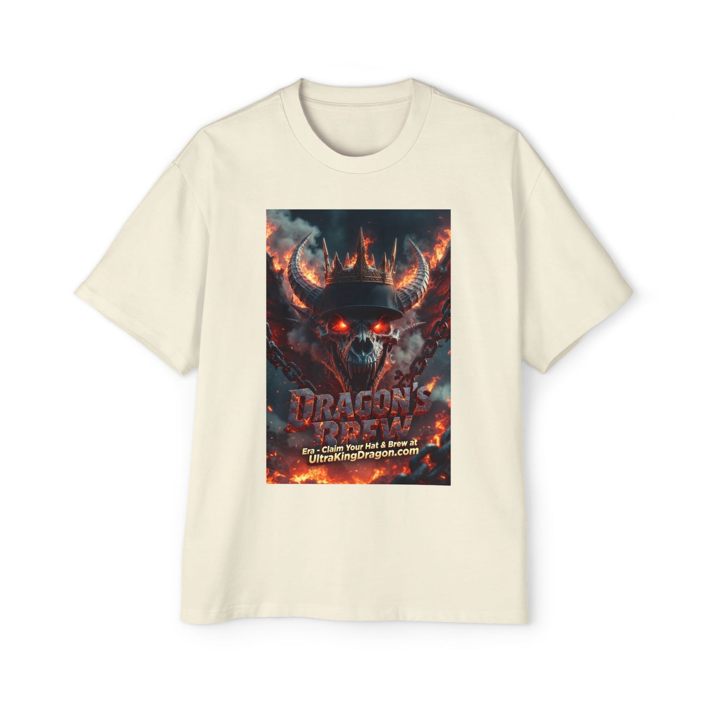 Dragon Skull Graphic Tee — Heavy Oversized Men's Fantasy T-Shirt