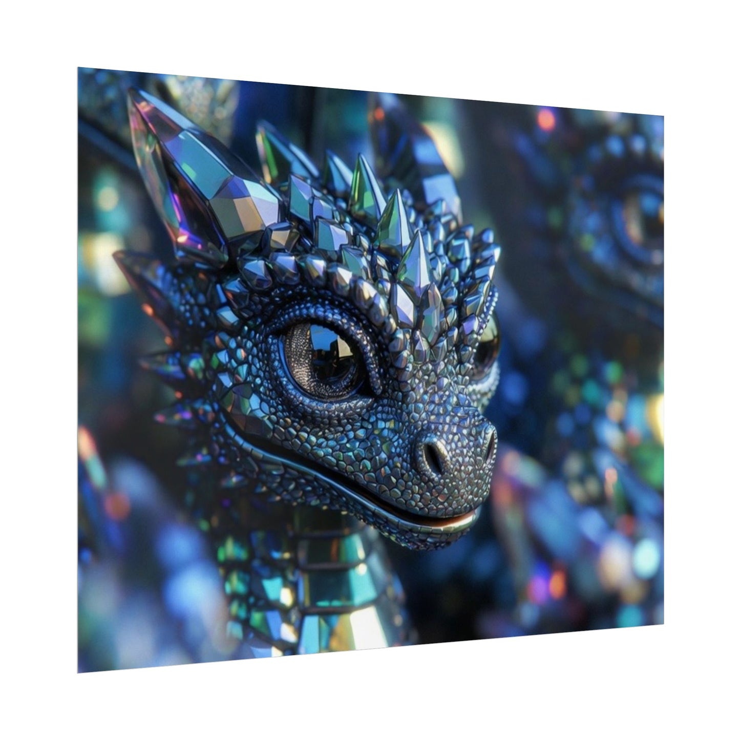 Crystal Dragon Rolled Poster — Fantasy Wall Art Print