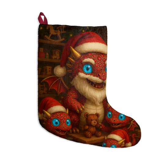 Whimsical Dragon Christmas Stocking, Fantasy Holiday Decor, Kids' Christmas Gift, Festive Stocking for Magical Celebrations, Christmas Decor