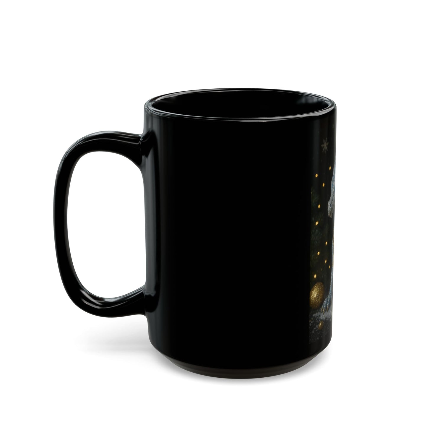 Christmas Mystical Dragon Mug - Enchanted 11oz & 15oz Black Ceramic Coffee Cup