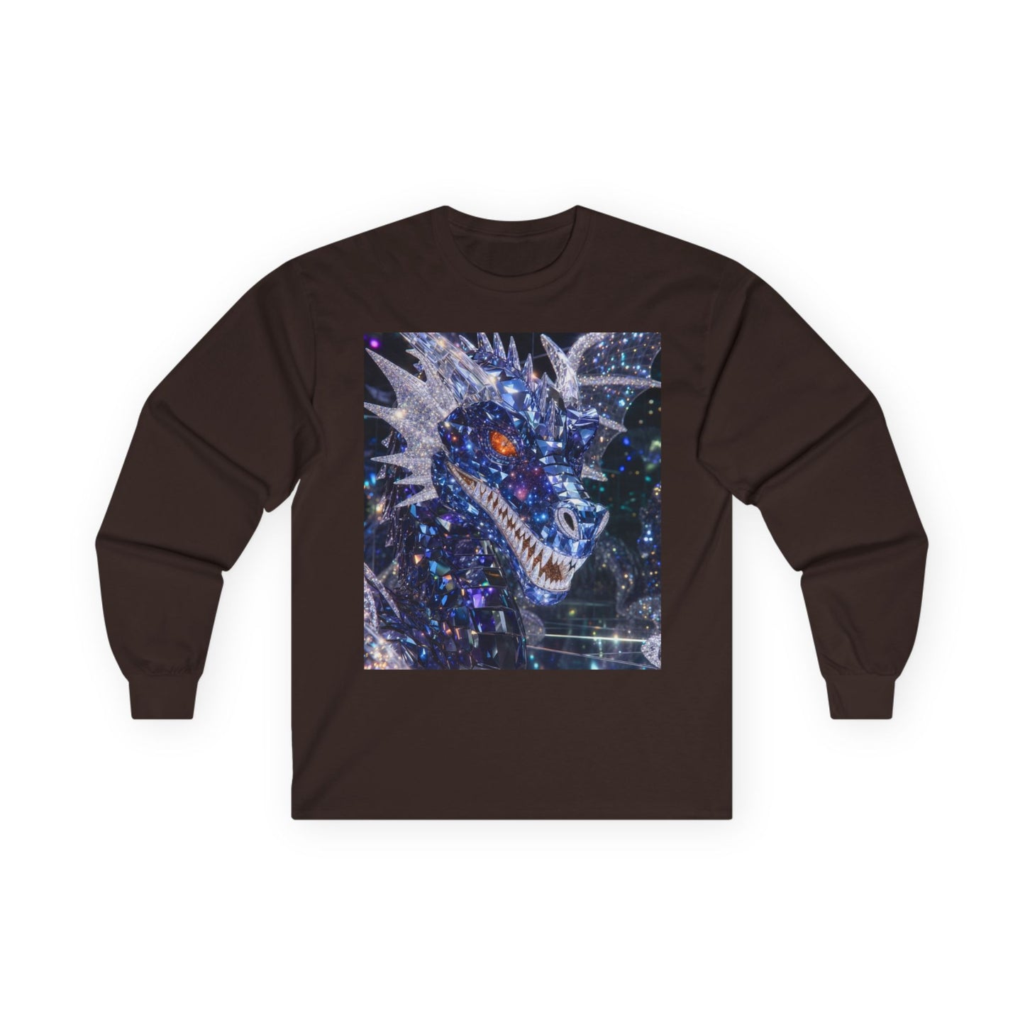 Cosmic Dragon Long Sleeve Tee — Neon Galaxy Dragon Graphic