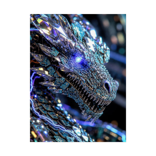 Rolled Poster — Crystal Cyber Dragon Art Print