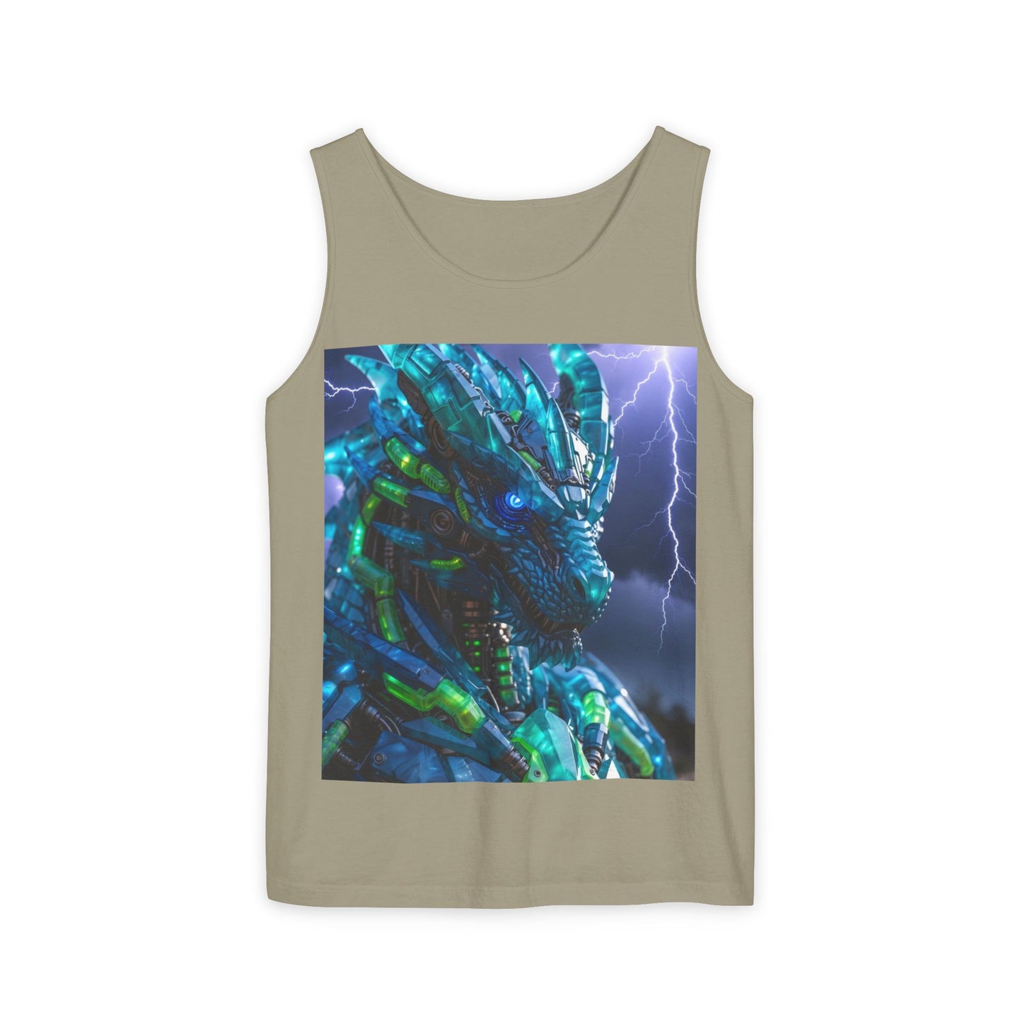 Dragon Warrior Tank Top — Neon Cyber Dragon Graphic Sleeveless Tee