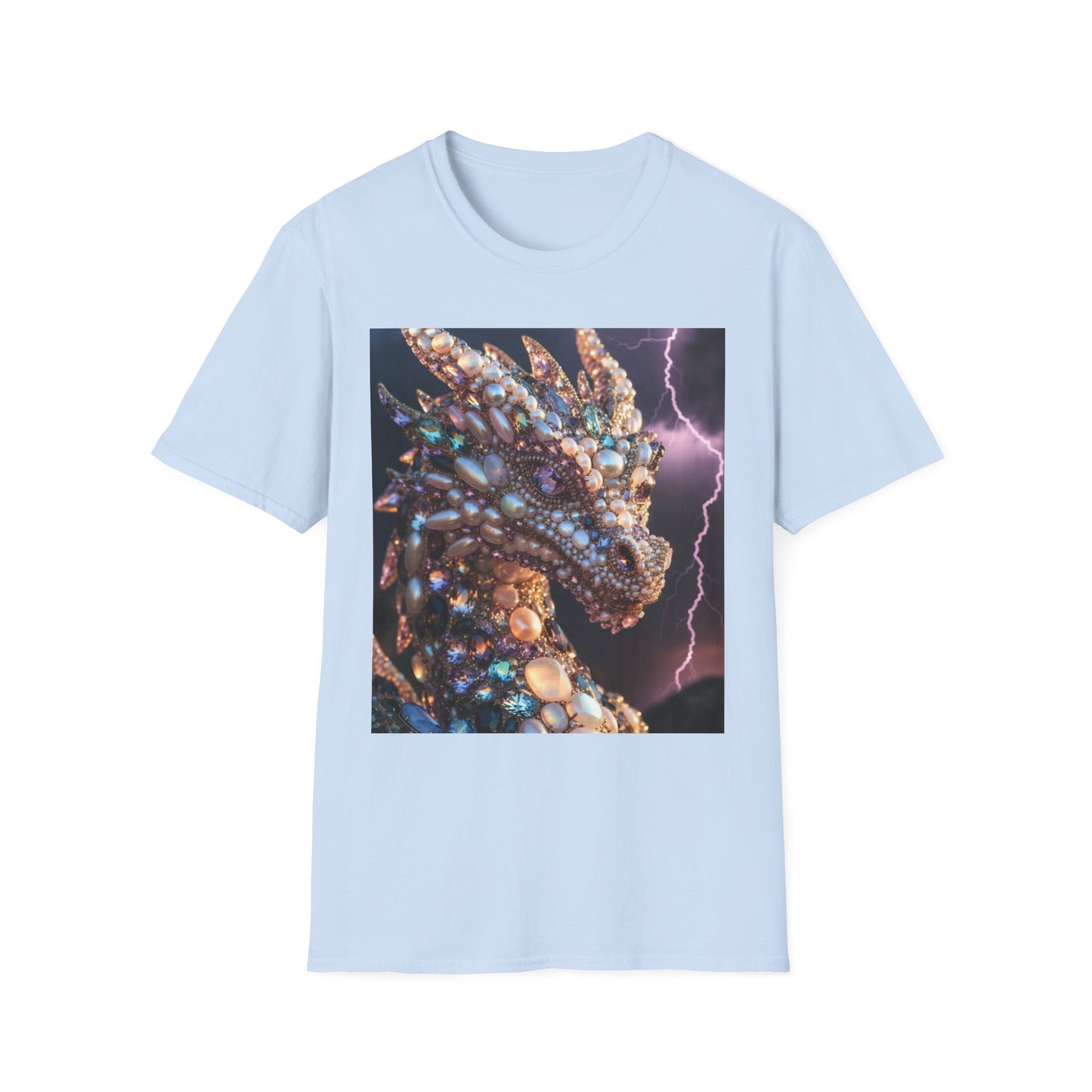 Dragon Gem Art T-Shirt — Fantasy Lightning Dragon Graphic Tee