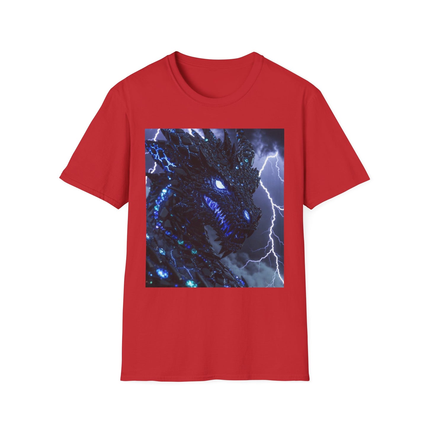 Lightning Godzilla T-Shirt – Neon Blue Monster Tee