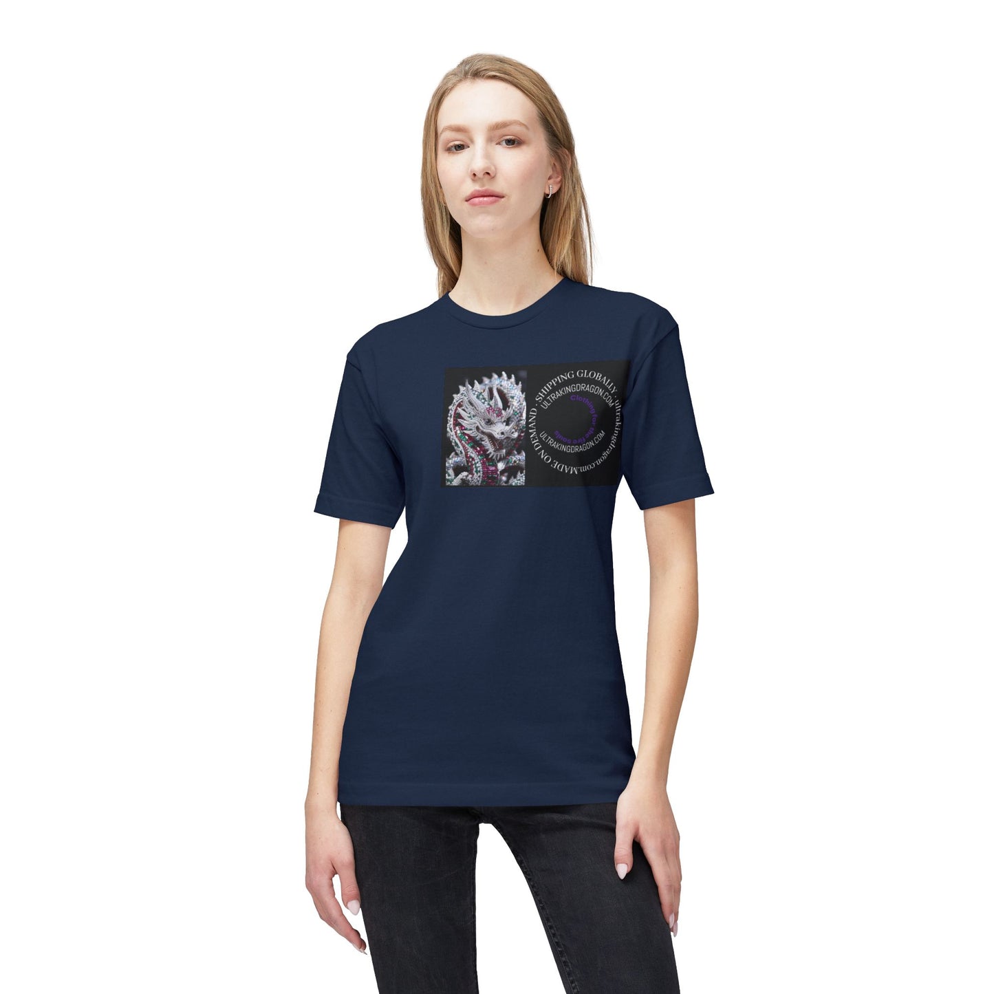 Dragon Heart T-Shirt — Floral Dragon Illustration with Circular Text
