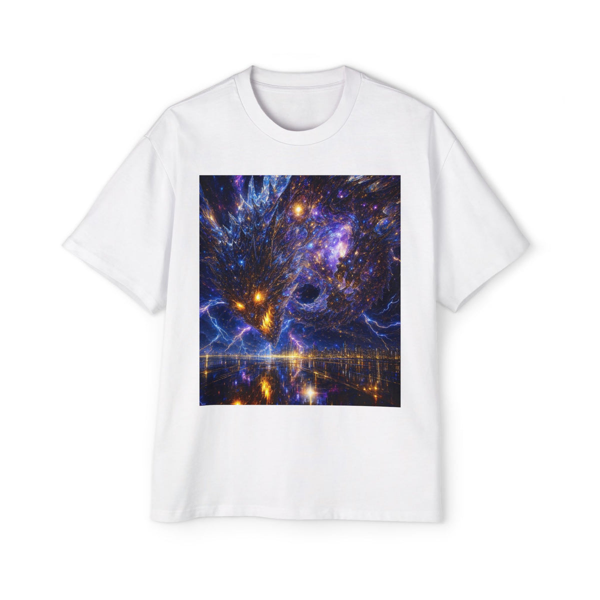 A Men's Oversized Cosmic Art Tee - Unique Space Graphic T-Shirt for Casual Wear, Sci-Fi Lovers, Gift for Birthdays, Festivals, Art Enthusiasts
