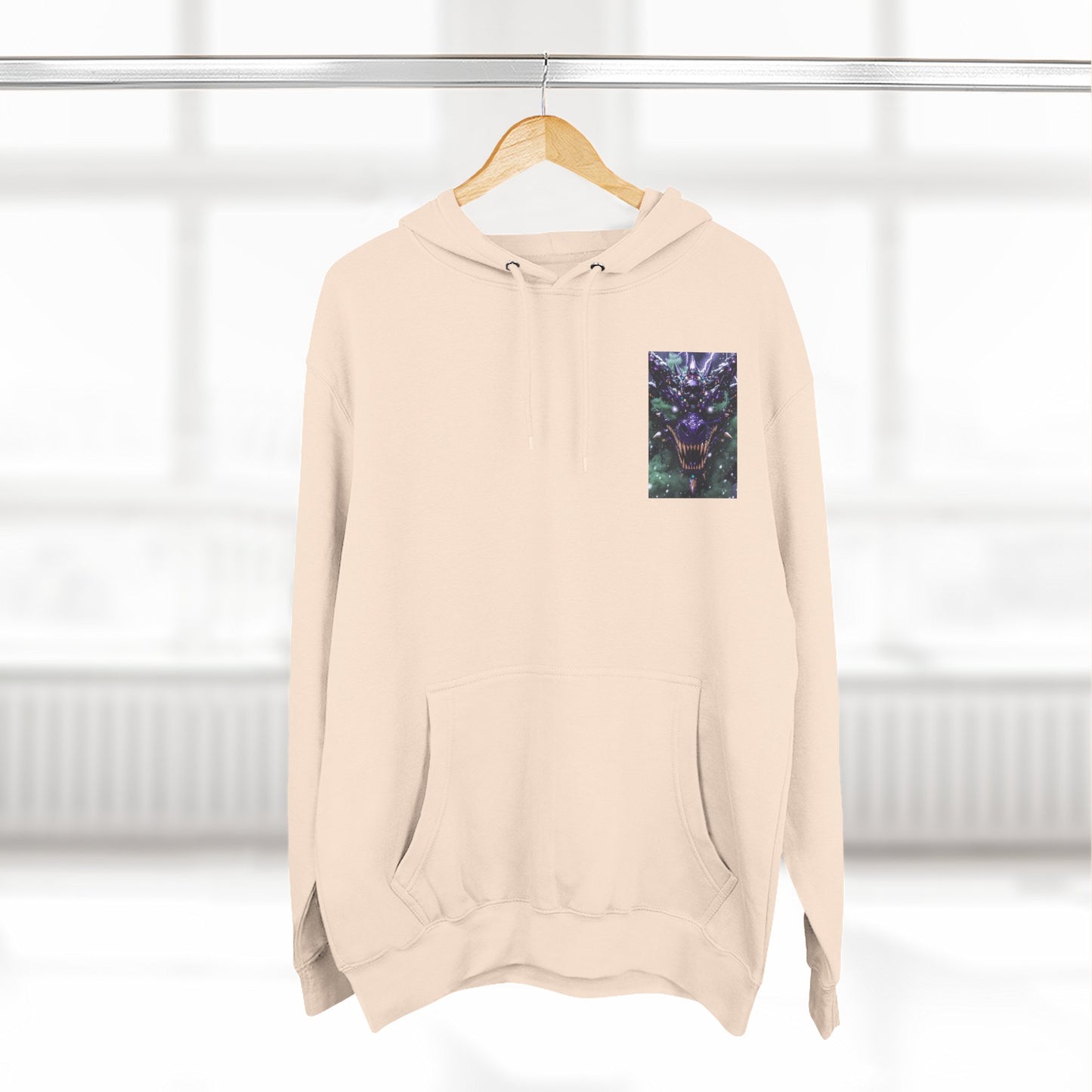 A Mystic Cosmic 🐉 Hoodie — Astral Galaxy Cat Chest Print Fleece Hoodie