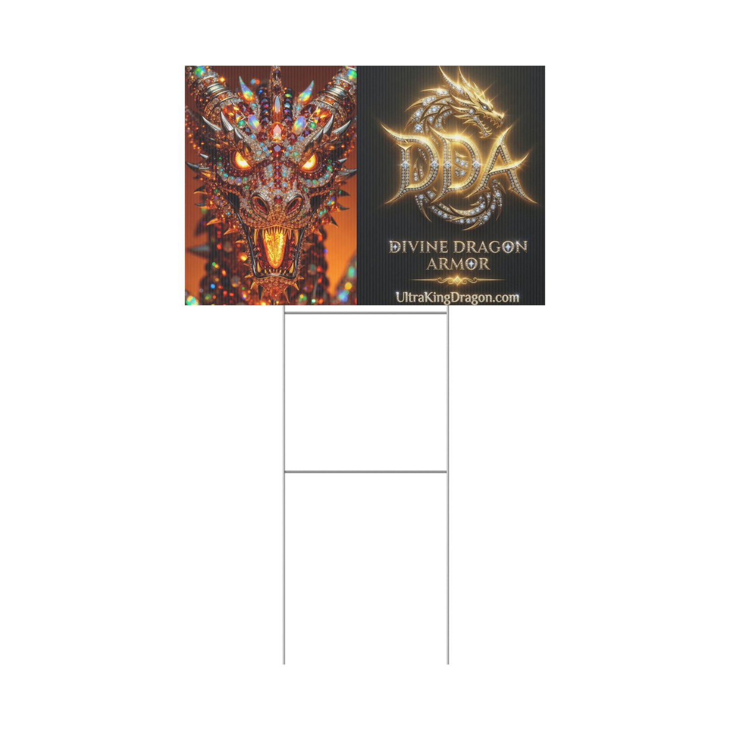 Dragon Collage Plastic Yard Sign — Mythical Fantasy Outdoor Decor