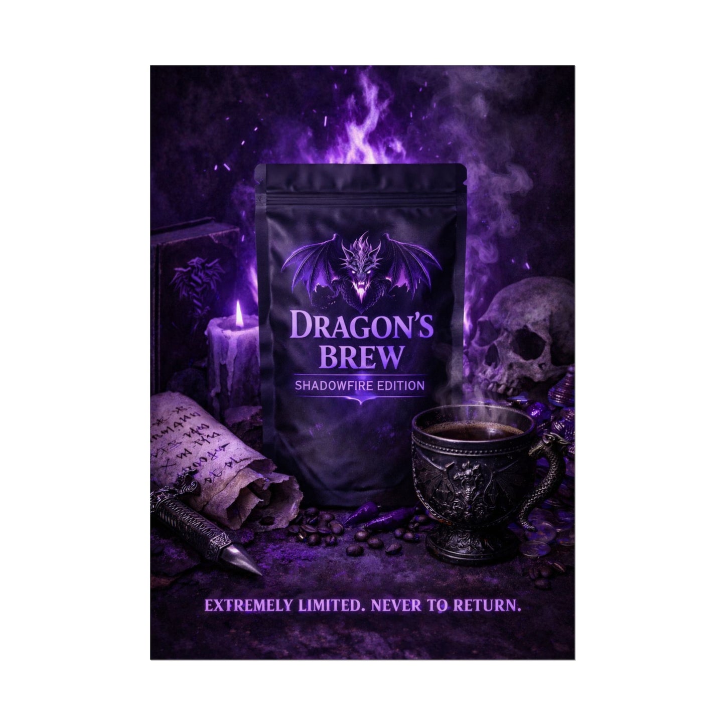 Rolled Poster — "Dragon’s Brew: Shadowfire Edition" Fantasy Poster