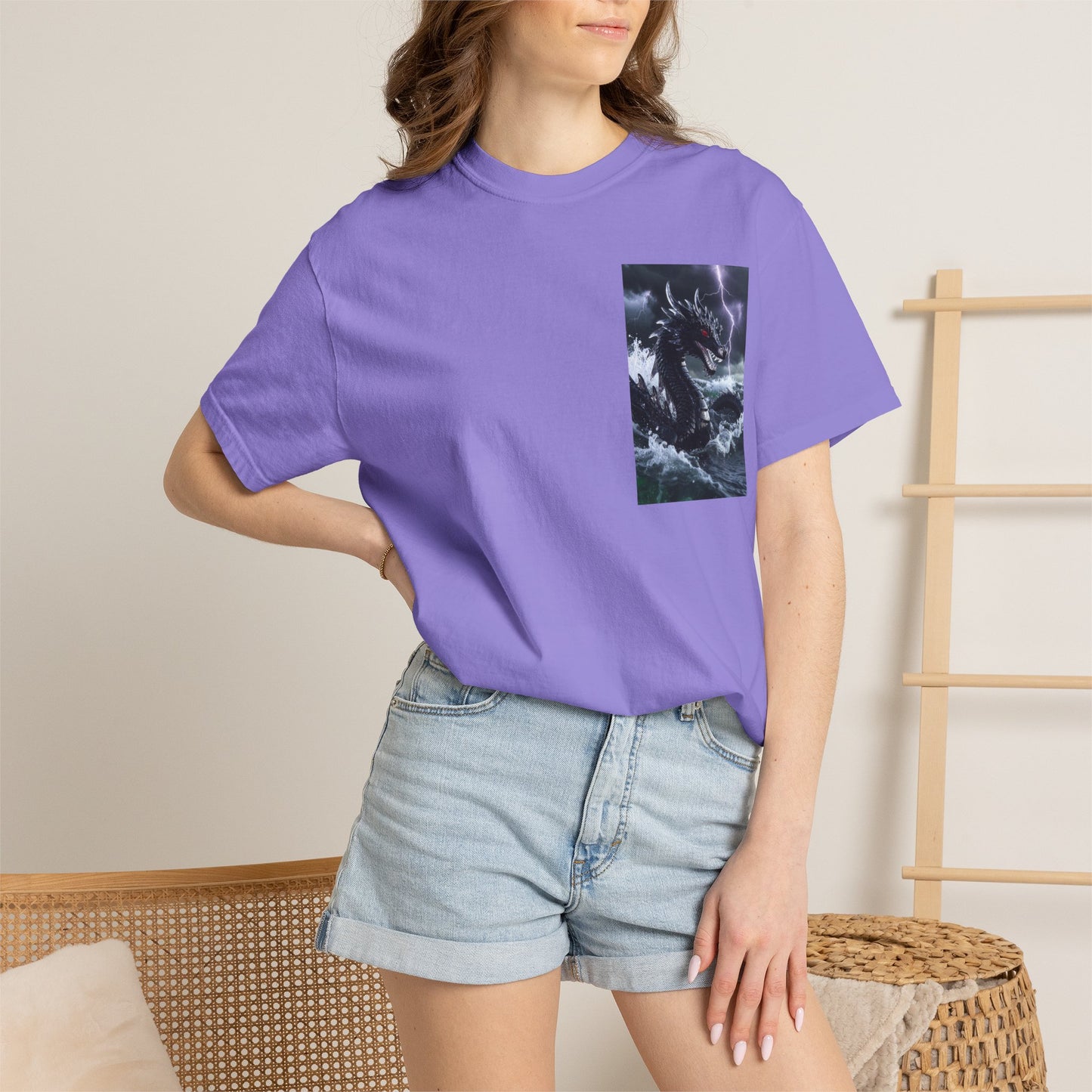 A Dragon Storm Graphic T-Shirt — Dark Fantasy Chest Print