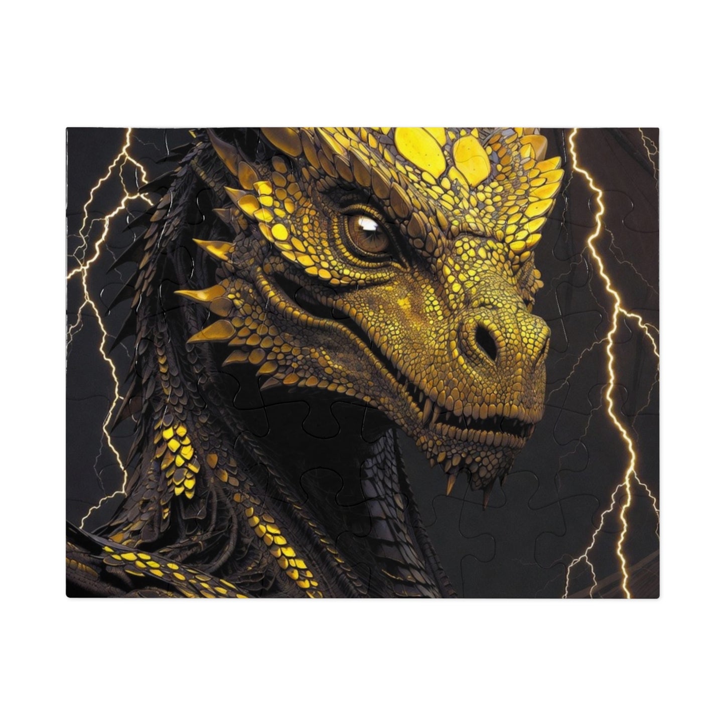 Dragon Gem Jigsaw Puzzle with Tin, Fantasy Puzzle, Kids Activities, Gifts for Game Lovers, Unique Collectible Piece