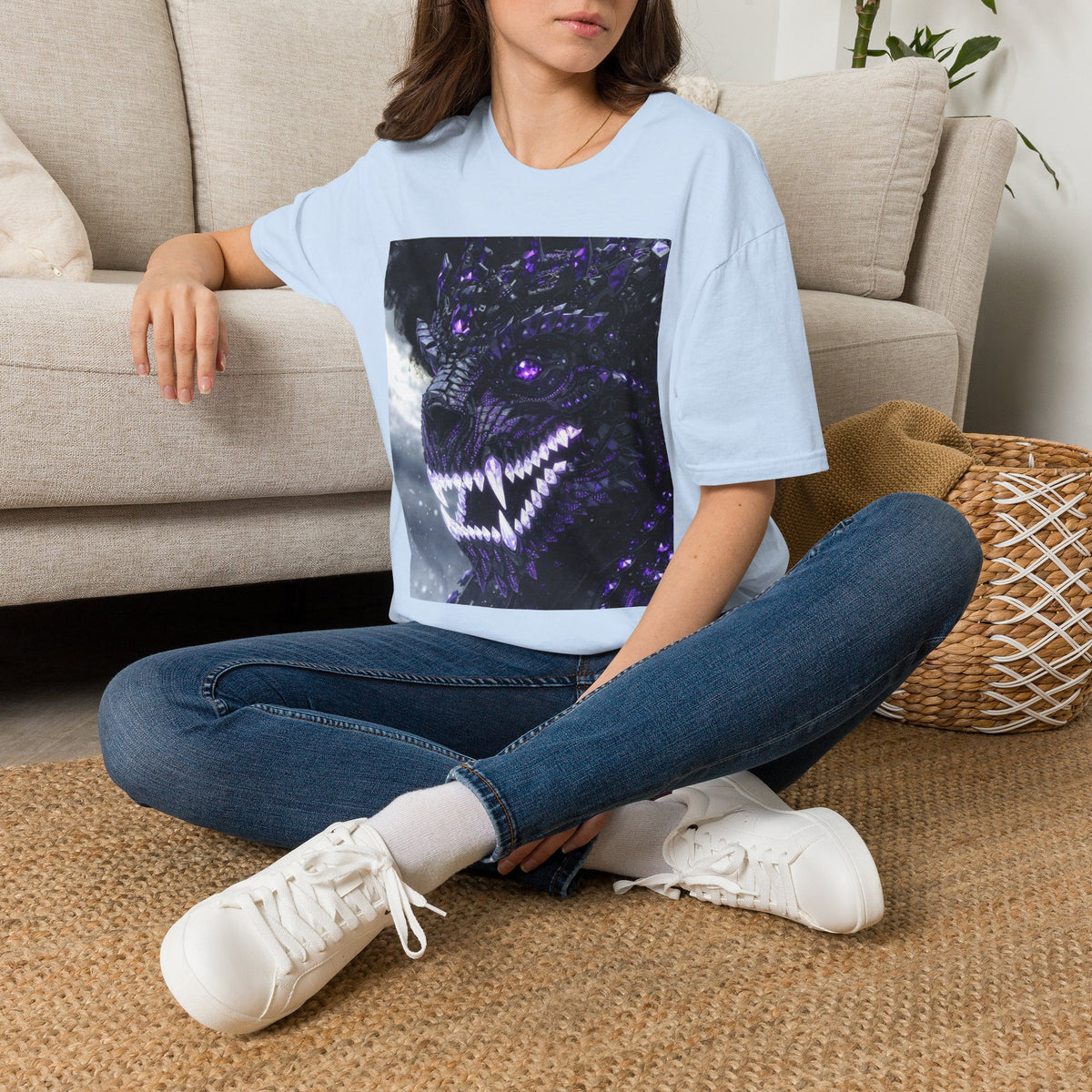 A Purple Dragon Skull T-Shirt — Divine Dragon Armor Logo Tee