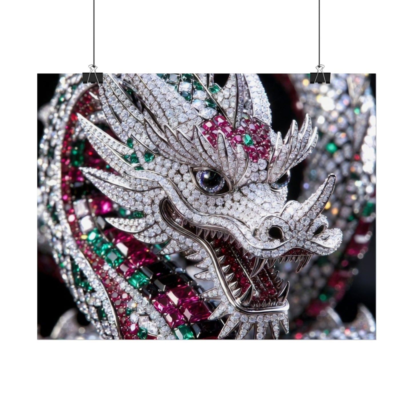 Dragon Jewel Poster — Luxury Gemstone Dragon Wall Art (Rolled Poster)