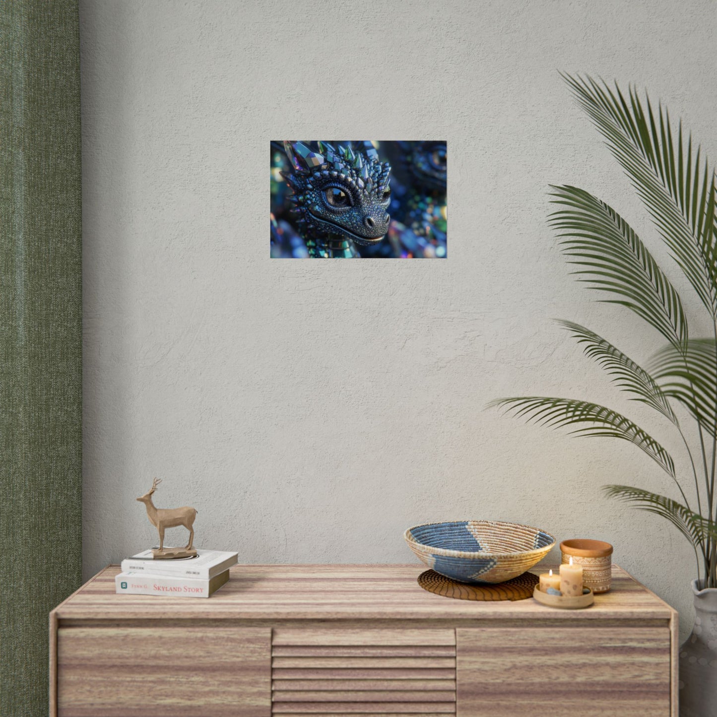Crystal Dragon Rolled Poster — Fantasy Wall Art Print