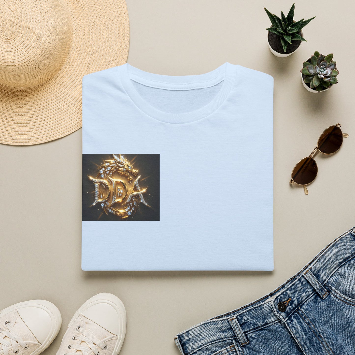 #1 seller DDA DIVINE DRAGON ARMOR T-Shirt — Golden Dragon Emblem Chest Logo, Fantasy Gaming Fan Tee