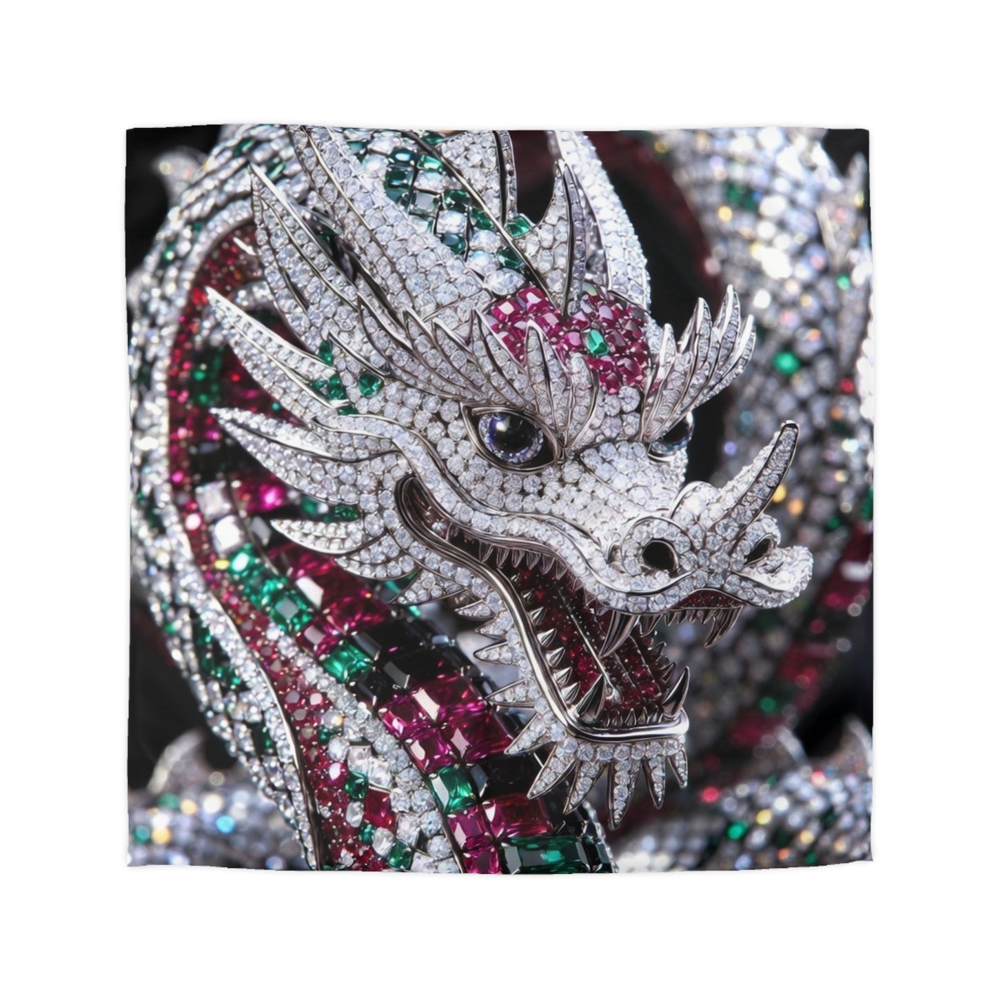 Dragon Jewel Microfiber Duvet Cover — Sparkling Gemstone Dragon Bedding