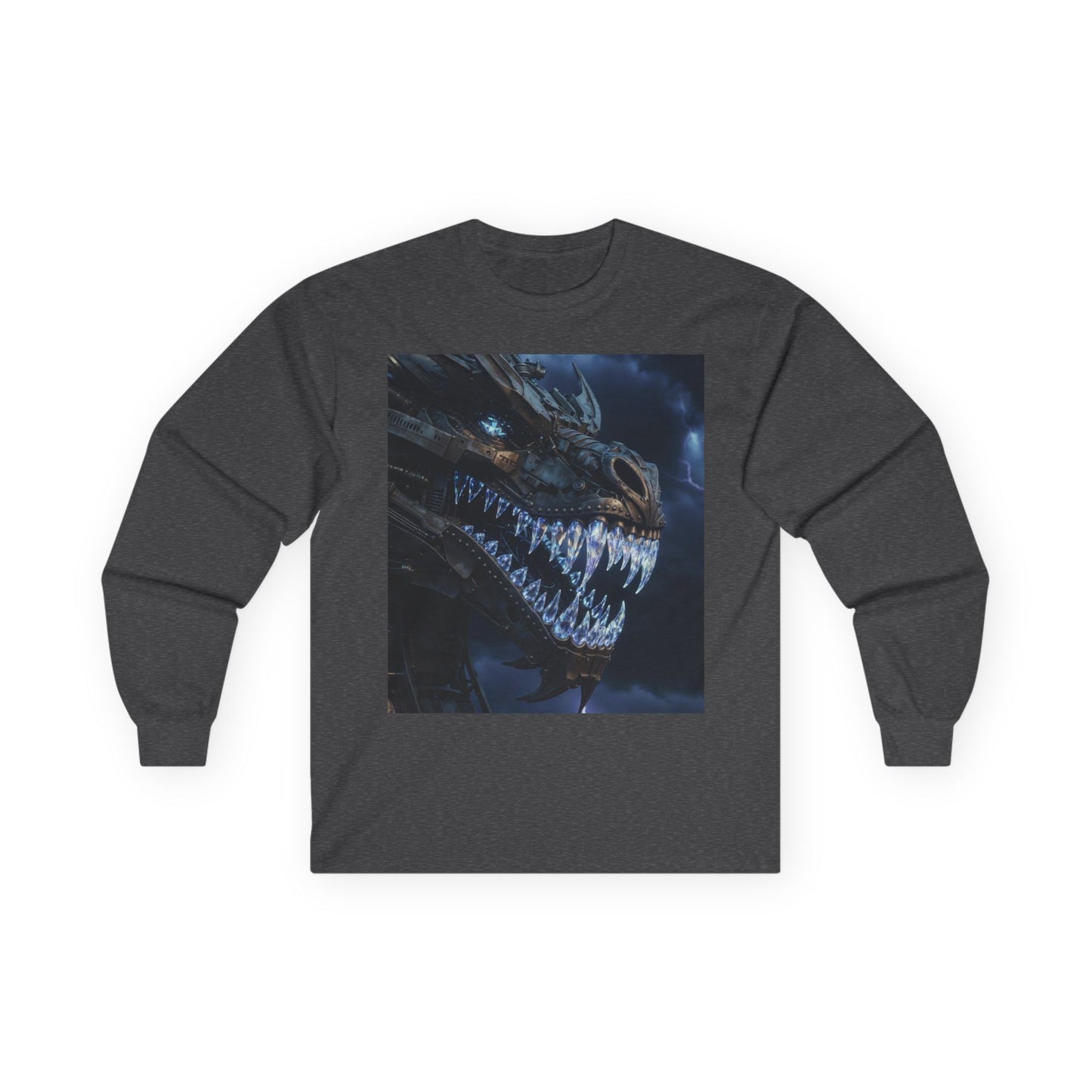Dragon Skull Long Sleeve Tee — Dark Fantasy Monster Graphic