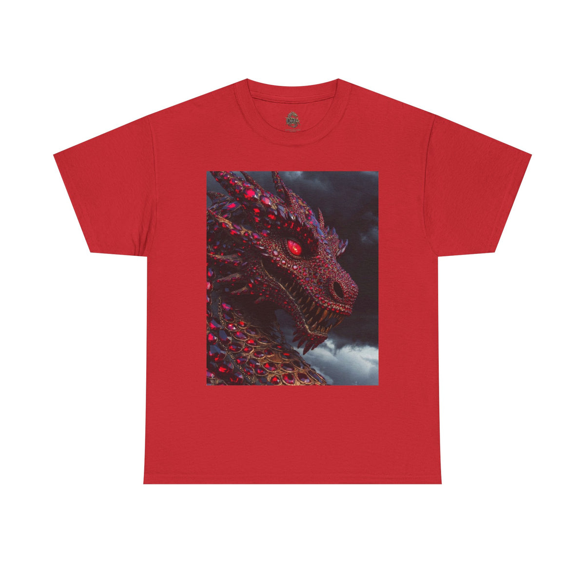 A Dragon Portrait T-Shirt — Fiery Red Fantasy Dragon Graphic Tee