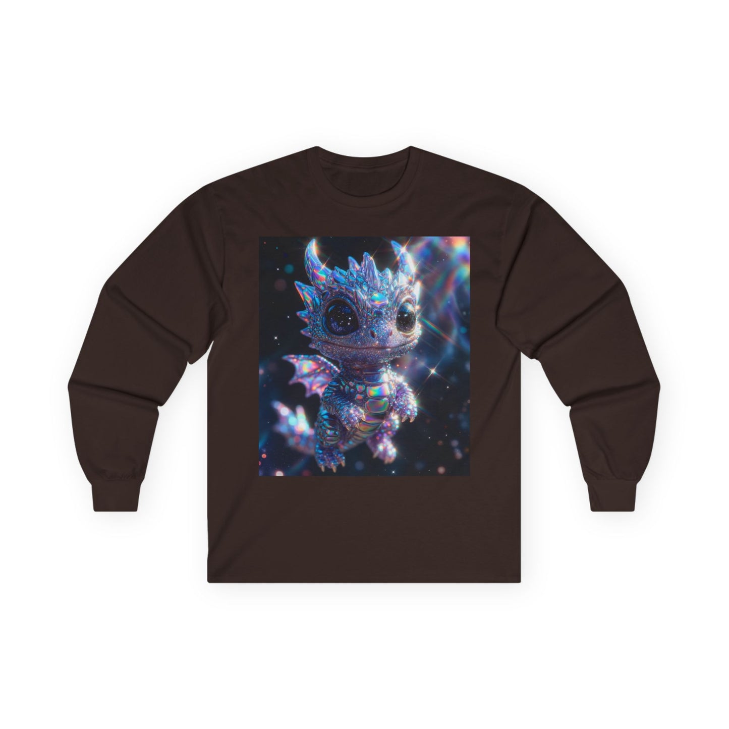 Crystal Baby Dragon Long Sleeve Tee — Sparkly Fantasy Crewneck