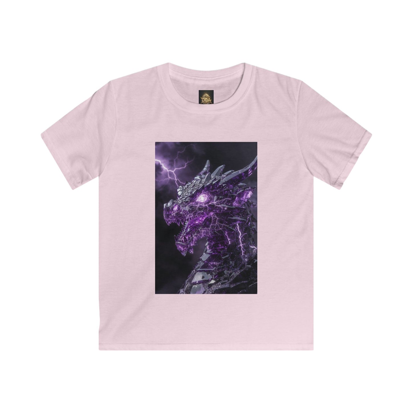 Kids Dragon Tee — Purple Lightning Dragon Graphic T-Shirt for Boys & Girls