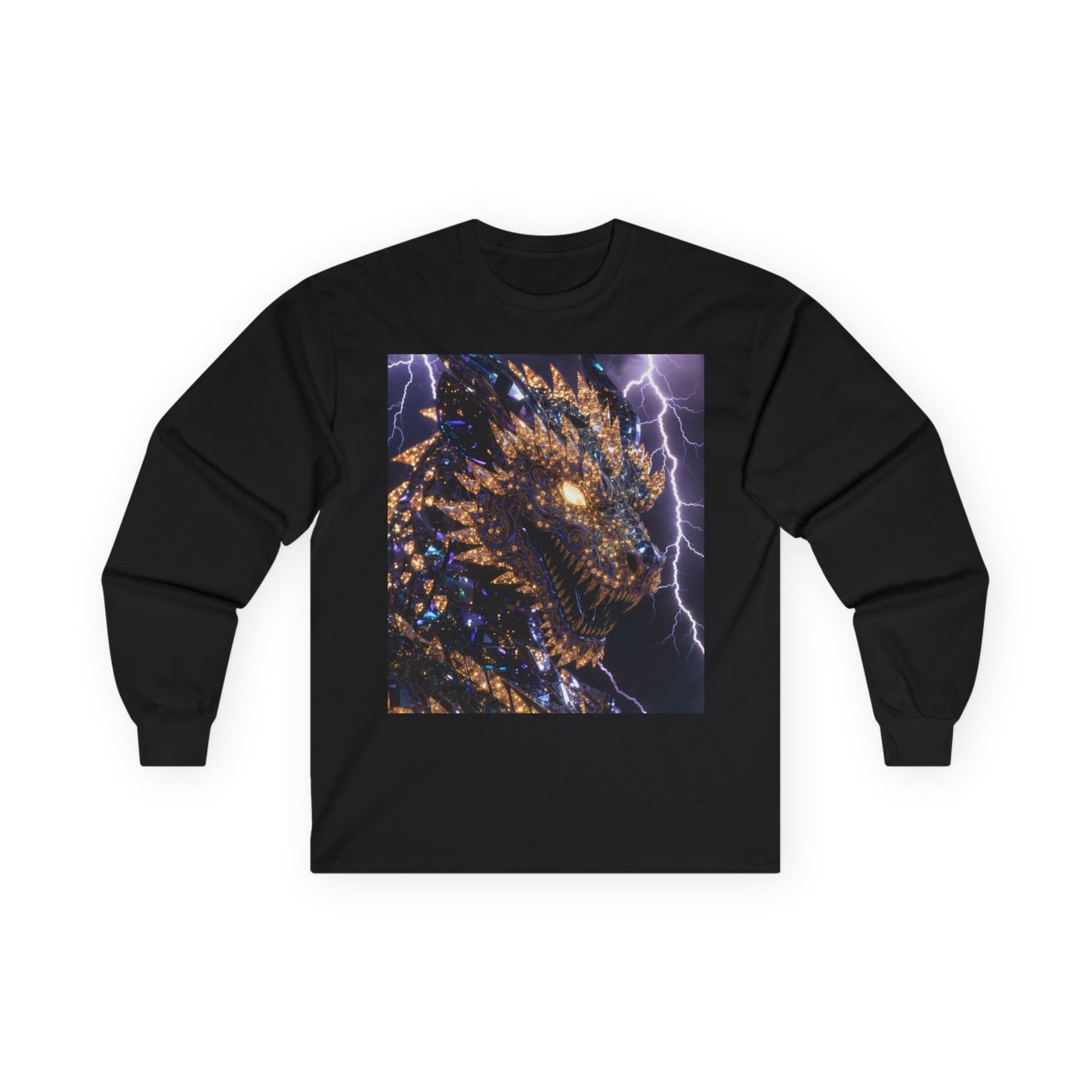 Dragon Lightning Long Sleeve Tee — Mythical Firestorm Graphic Shirt